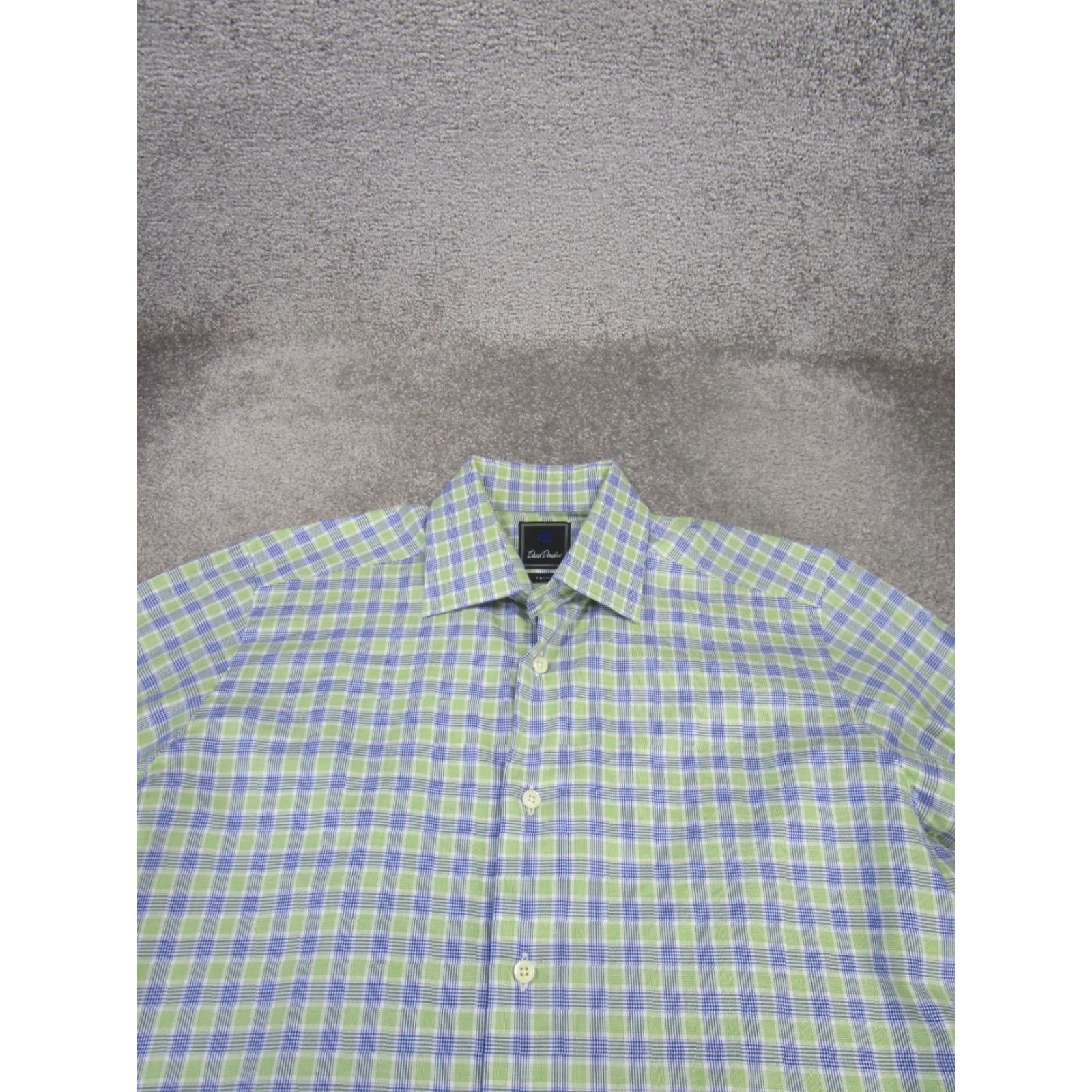 David Donahue DAVID DONAHUE Dress Shirt Mens 15.5 Green Check Long Sleeve Button Up Size US M / EU 48-50 / 2 - 2 Thumbnail