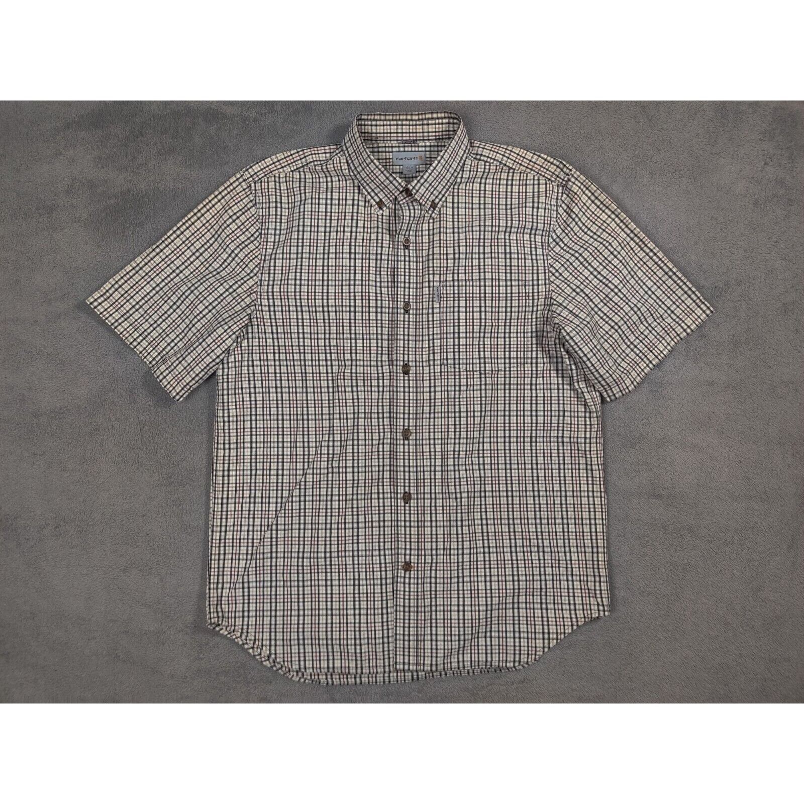 Carhartt Carhartt Shirt Adult Mens Large White Plaid Polo Button Up Size US L / EU 52-54 / 3 - 1 Thumbnail
