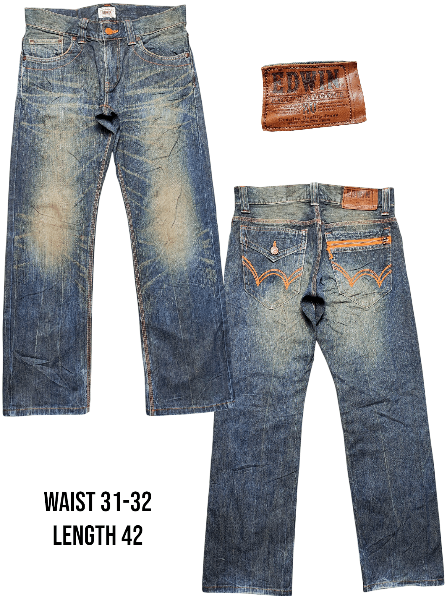 Edwin × JNCO × Southpole Baggy Rusty Denim by Edwin XV Exclusive Vintage. Size US 32 / EU 48 - 1 Thumbnail