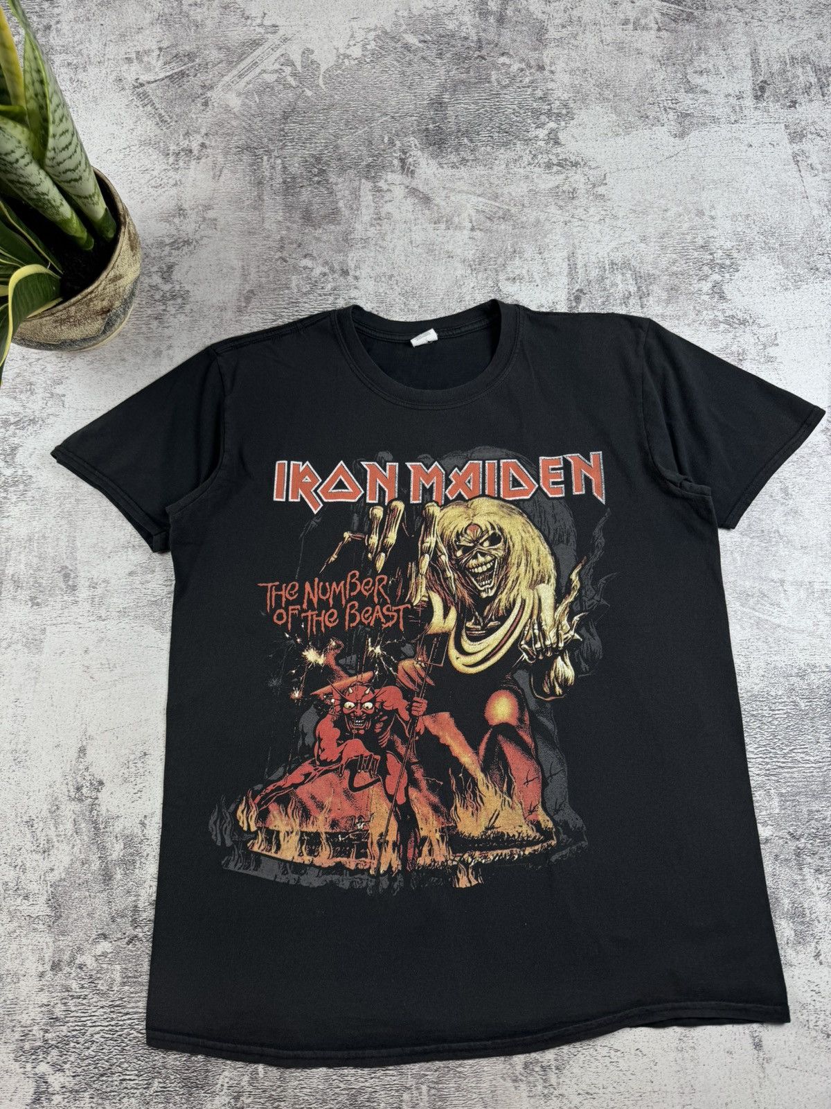 Iron Maiden Iron Maiden Men’s Metal Rock Tour Rap Faded Merch Devil Band T Shirt Jersey Size US L / EU 52-54 / 3 - 4 Thumbnail