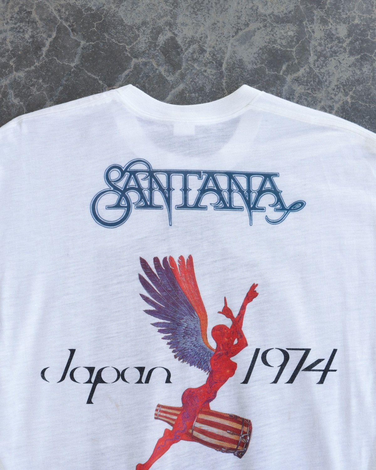 Band Tees Vintage 1970s Santana Japanese Lotus Tour Dove Archive White Size US L / EU 52-54 / 3 - 4 Thumbnail