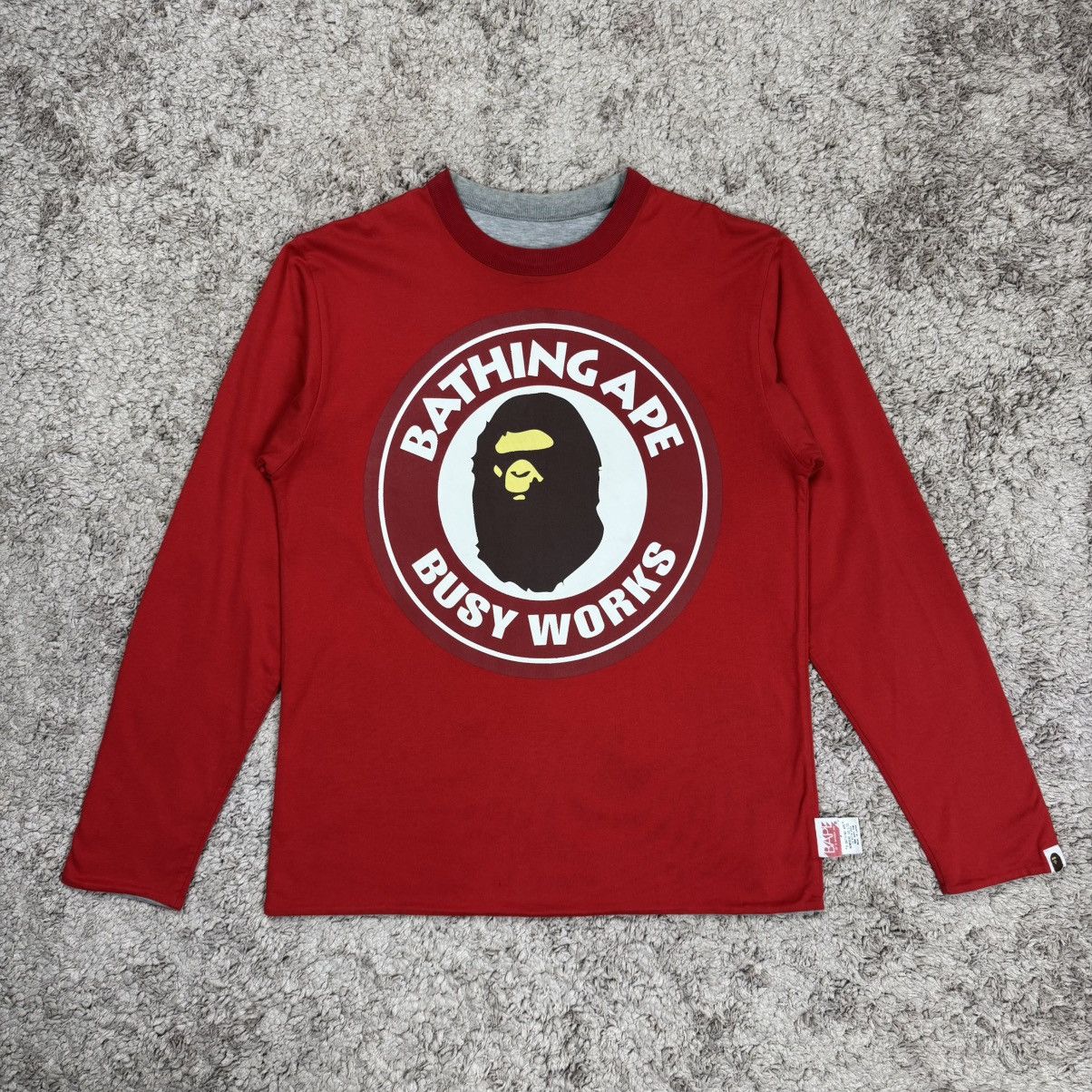Bape Vintage Bape Busy Work Reversible Longsleeve T-shirt Size US M / EU 48-50 / 2 - 1 Thumbnail