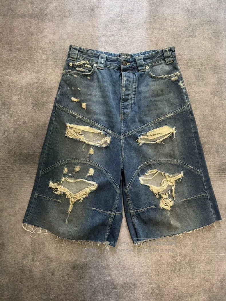 Balenciaga Balenciaga size XS Destroyed Denim Shorts Size US 27 - 1 Thumbnail