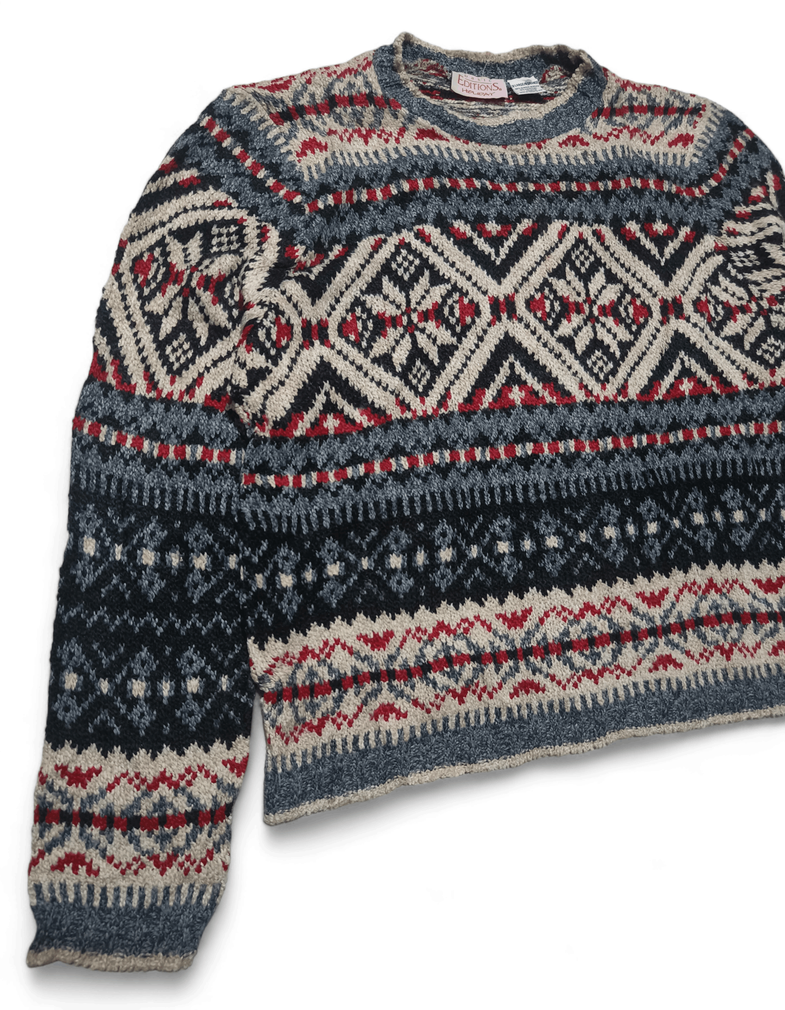 Basic Editions Vintage 80s BASIC EDITIONS Ethnic Pattern Knit Sweater Size XL / US 12-14 / IT 48-50 - 5 Thumbnail
