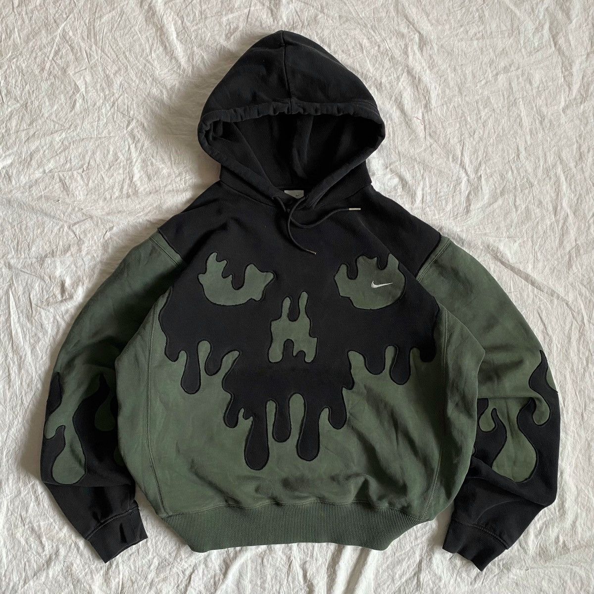 Nike Reworked Nike Skull Custom Hoodie | Grailed