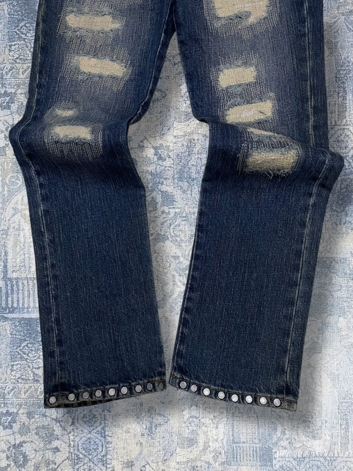 Japanese Brand Vintage 90s Japan Designer Cook Jeans Scab Distressed Denim Size US 26 / EU 42 - 3 Thumbnail
