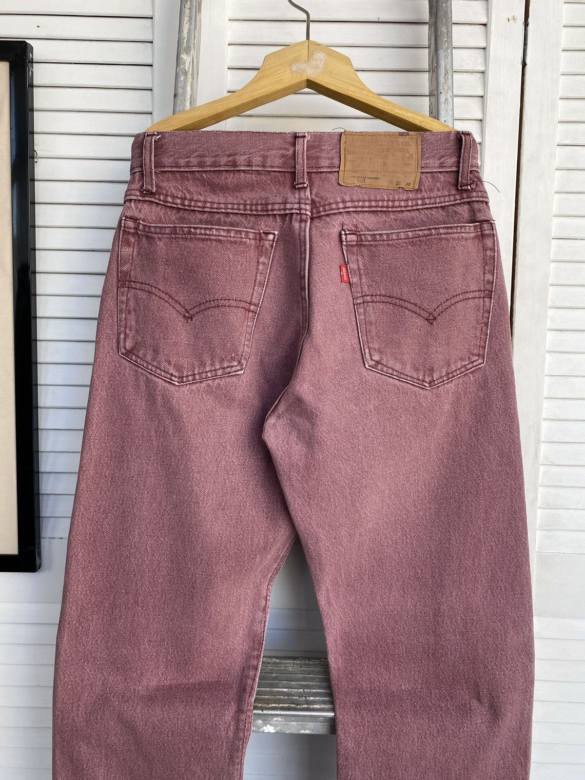 Levi's × Vintage Vintage Levi’s 501 Hand-Dyed Burgundy Denim Jeans Pants USA Size US 28 / EU 44 - 8 Thumbnail
