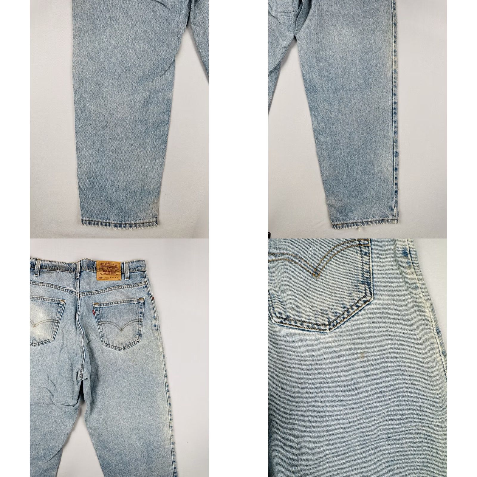 Levi's VINTAGE Levi's 560 Jeans Loose Fit Tapered USA Made 36x30 Light Wash Blue 90s Mens Size US 36 / EU 52 - 9 Thumbnail