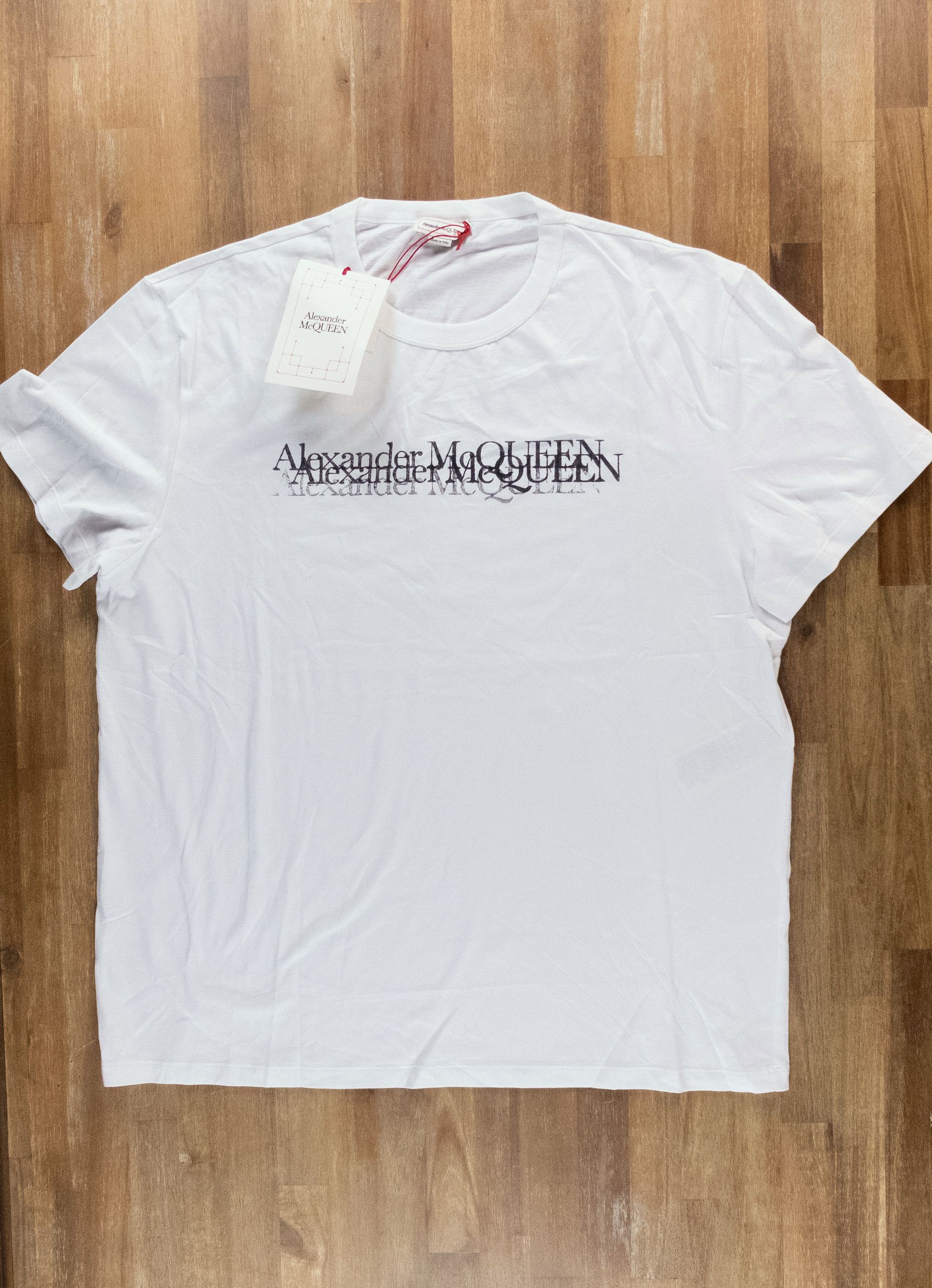 Alexander McQueen ALEXANDER MCQUEEN white Triple Iconic Logo t-shirt Large q Size US L / EU 52-54 / 3 - 1 Thumbnail
