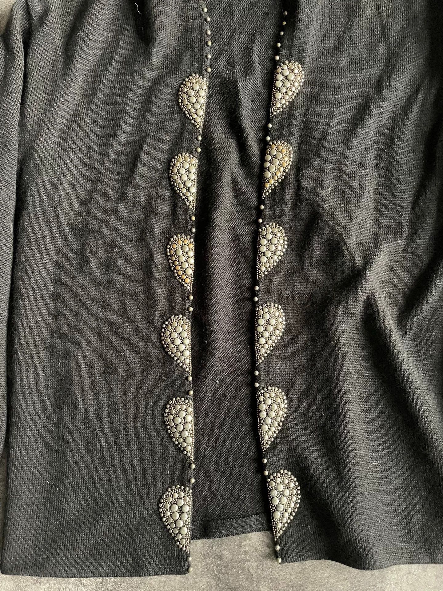 Saint Laurent Paris saint laurent heart studded cardigan. Size S / US 4 / IT 40 - 2 Thumbnail