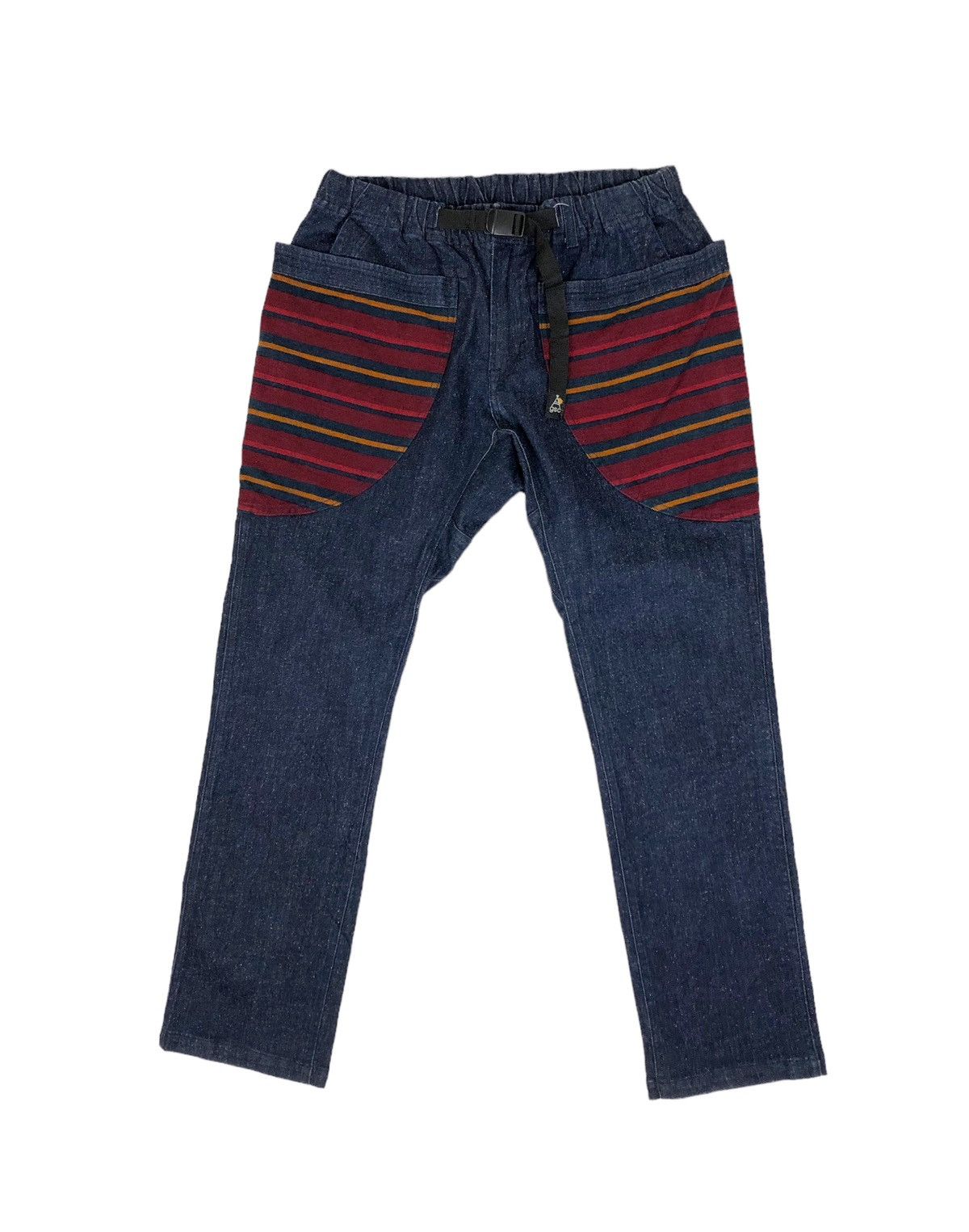 Japanese Brand × go slow caravan Go Slow Caravan Stripe Pocket Denim Climbing Pants Size US 32 / EU 48 - 1 Thumbnail