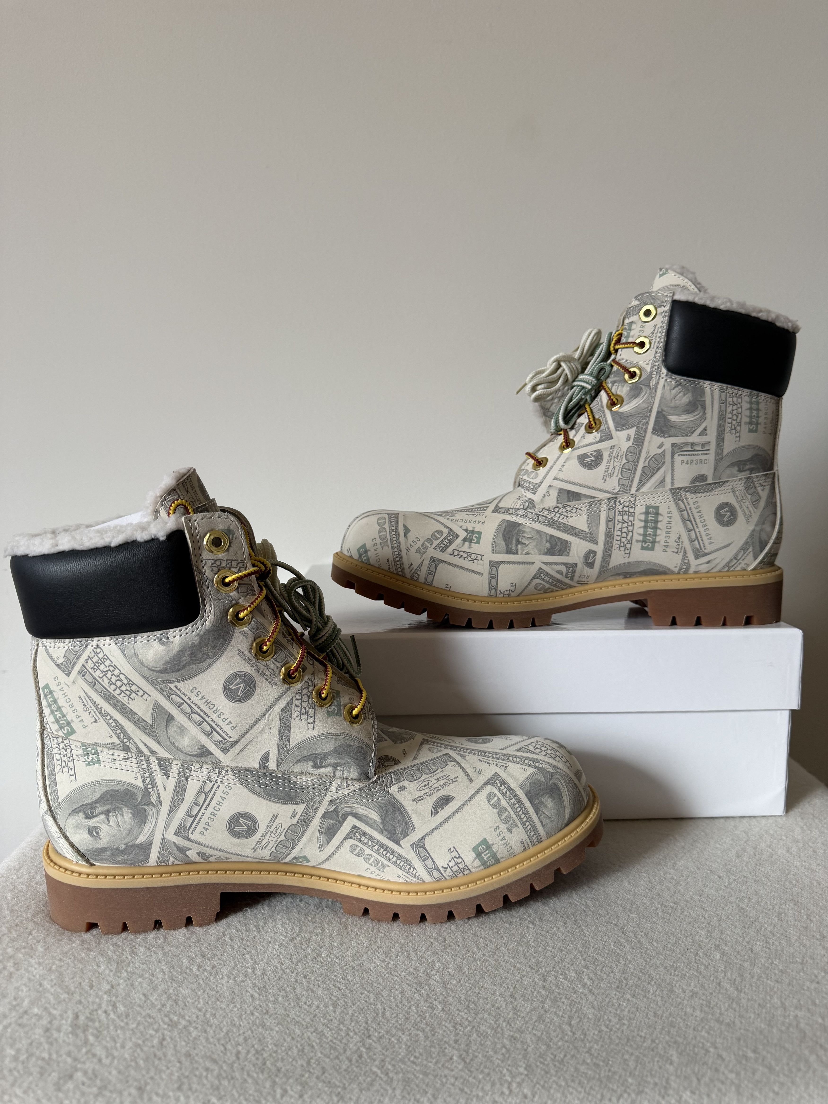 Supreme × Timberland Supreme MM6 Maison Marigela Timberland 6" Boots Money Size US 11 / EU 44 - 3 Thumbnail