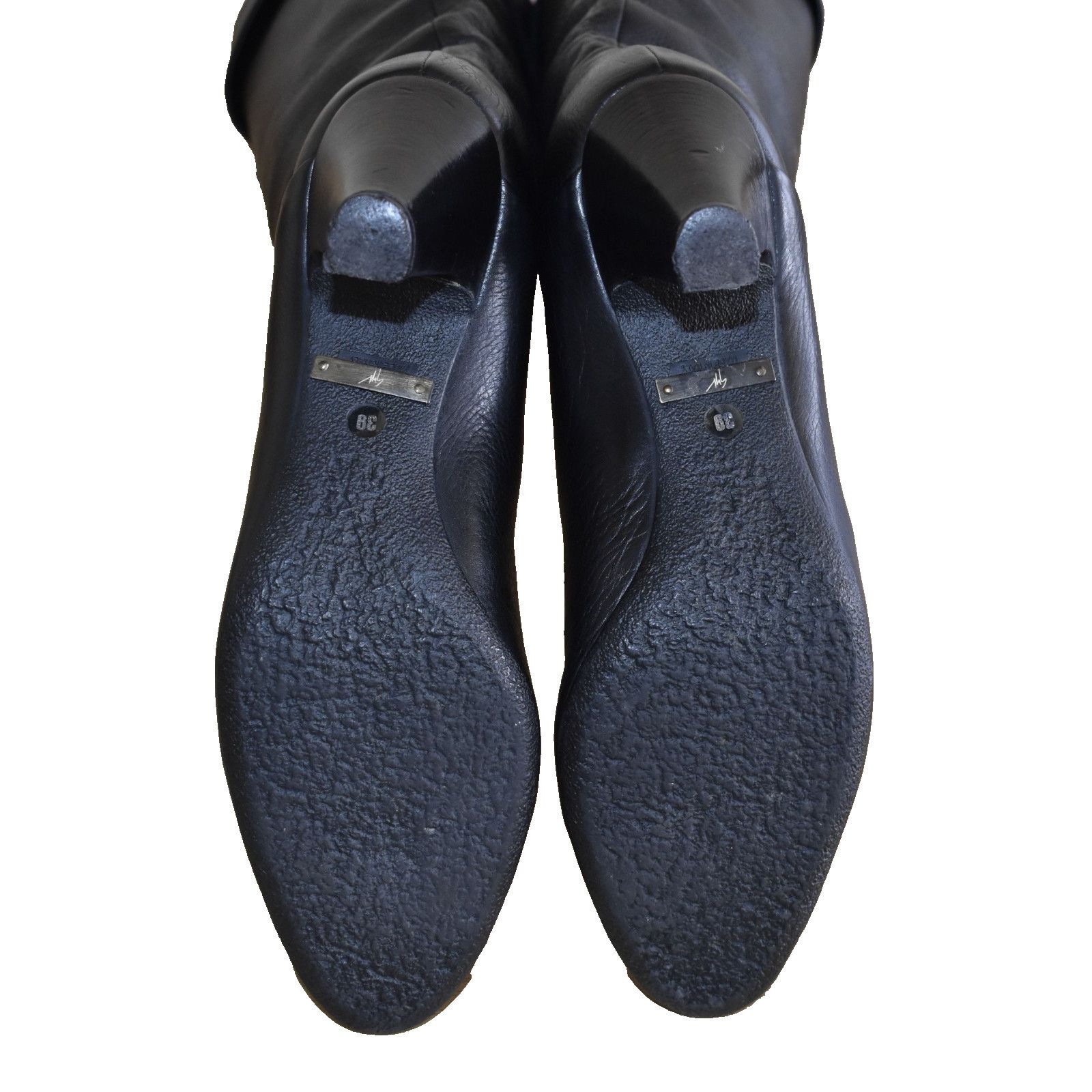 Giuseppe Zanotti GIUSEPPE ZANOTTI Black Pebbled Leather Knee High Boots Sz 39 Size US 8.5 / IT 38.5 - 5 Thumbnail
