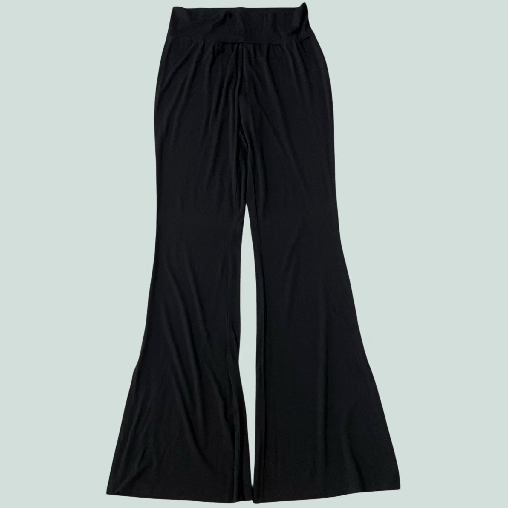 Vintage Waverles Black Fit & Flare Pants XL Bamboo Spandex Elongating Slit Ankle Lightweight Womens Regular Size XL Pants Slim Fit Flared Size 40" / US 18 - 1 Thumbnail