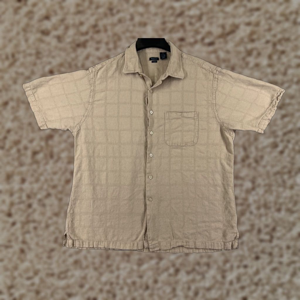 Van Heusen Van Heusen Shirt Men Extra Large Beige Linen Rayon Blend Button Up Camp Vacation Size US XL / EU 56 / 4 - 1 Thumbnail