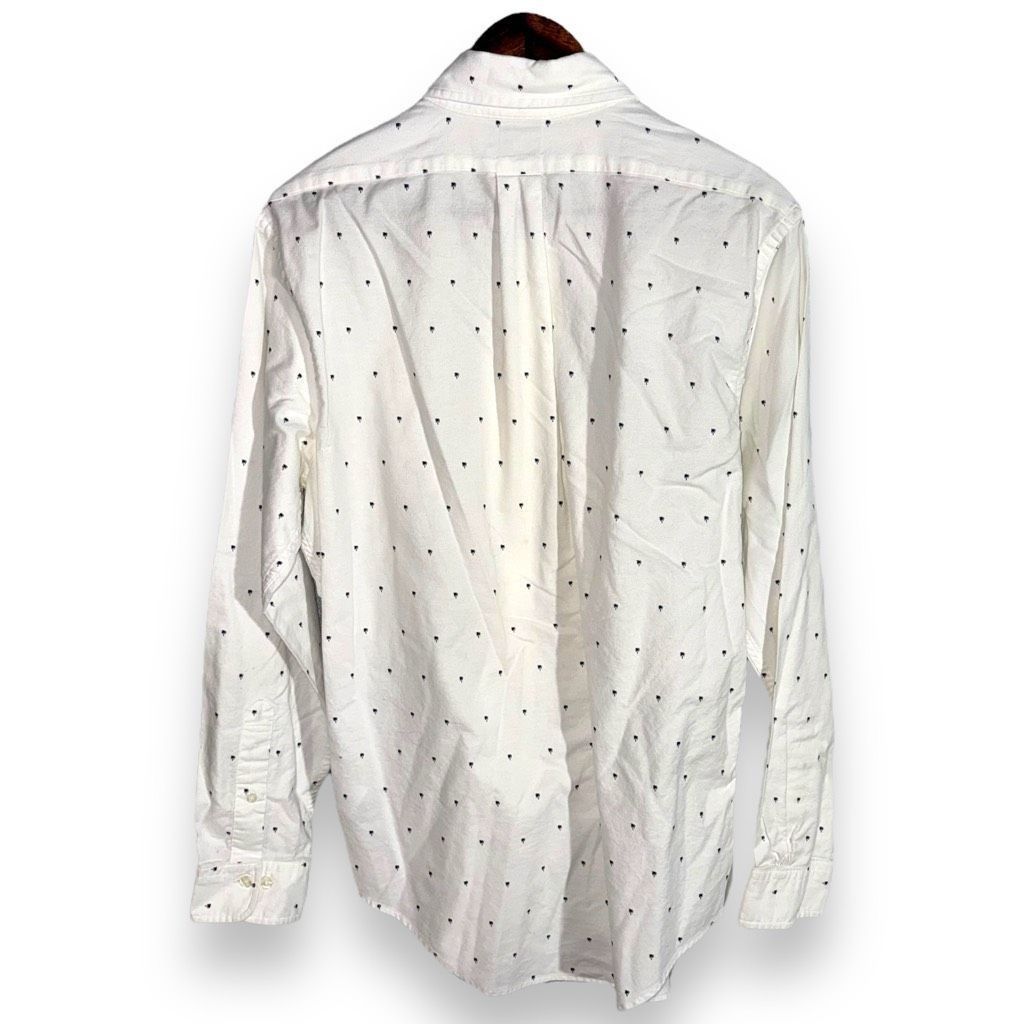 Brooks Brothers Brooks Brothers White Micro Palm Print Regent Oxford Shirt M Size US M / EU 48-50 / 2 - 8 Thumbnail