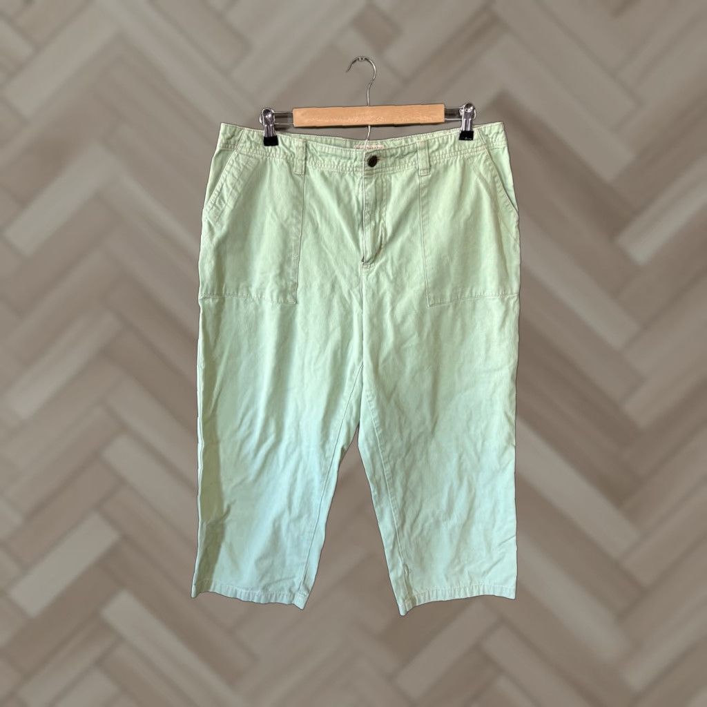 Royal Robbins Royal Robbins Womens Green Cropped Wide Leg Chino Pants Size 16 Size 38" / US 16 / IT 52 - 1 Thumbnail