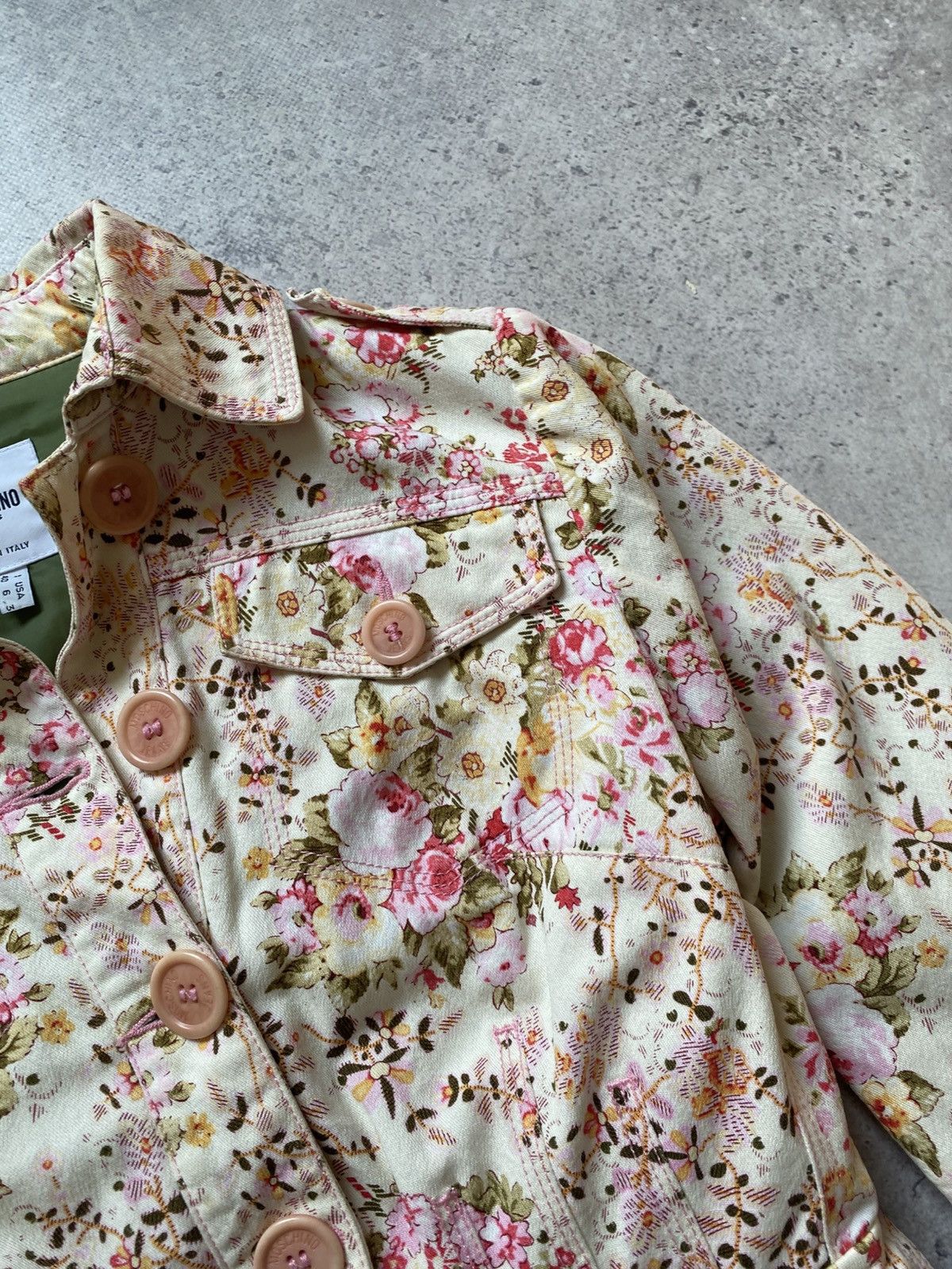Moschino Moschino Quilted Lined Floral Print Hunting Jacket 40 Italy Size S / US 4 / IT 40 - 3 Thumbnail