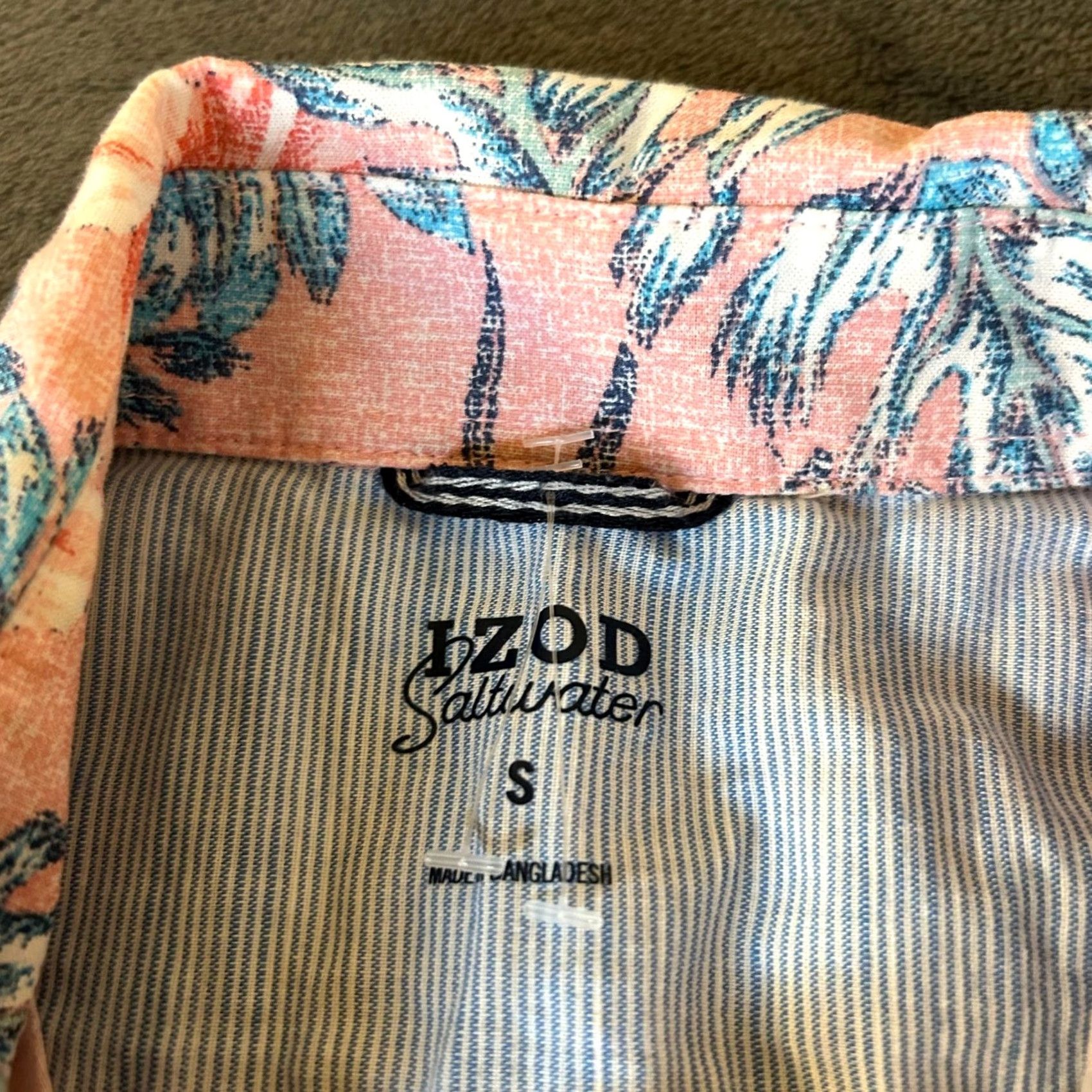 Izod IZOD Shirt Mens Small Pink Short Sleeve Button-Up Floral Tropical Beach Preppy Pocket Lightweight Cotton Button-Up Size US S / EU 44-46 / 1 - 3 Thumbnail