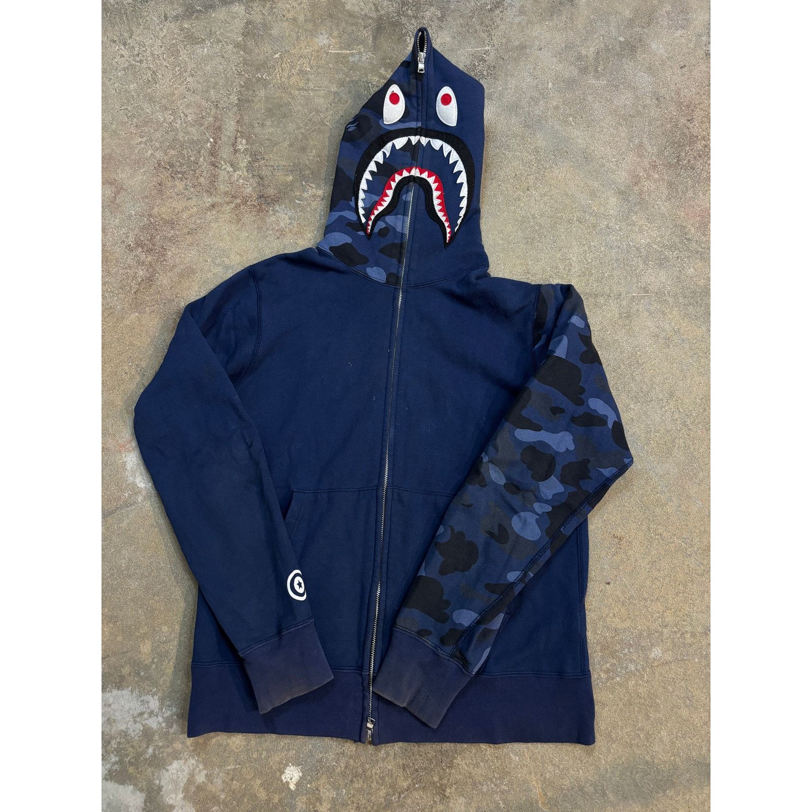 Bape BAPE Shark Zip Up Navy Used Large Size US L / EU 52-54 / 3 - 1 Thumbnail
