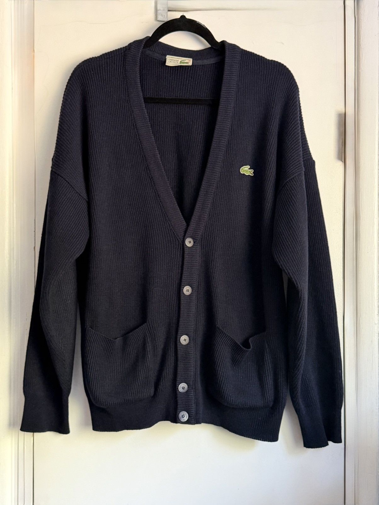 Lacoste VTG Chemise Lacoste Made in France Navy Cardigan Size US M / EU 48-50 / 2 - 1 Thumbnail
