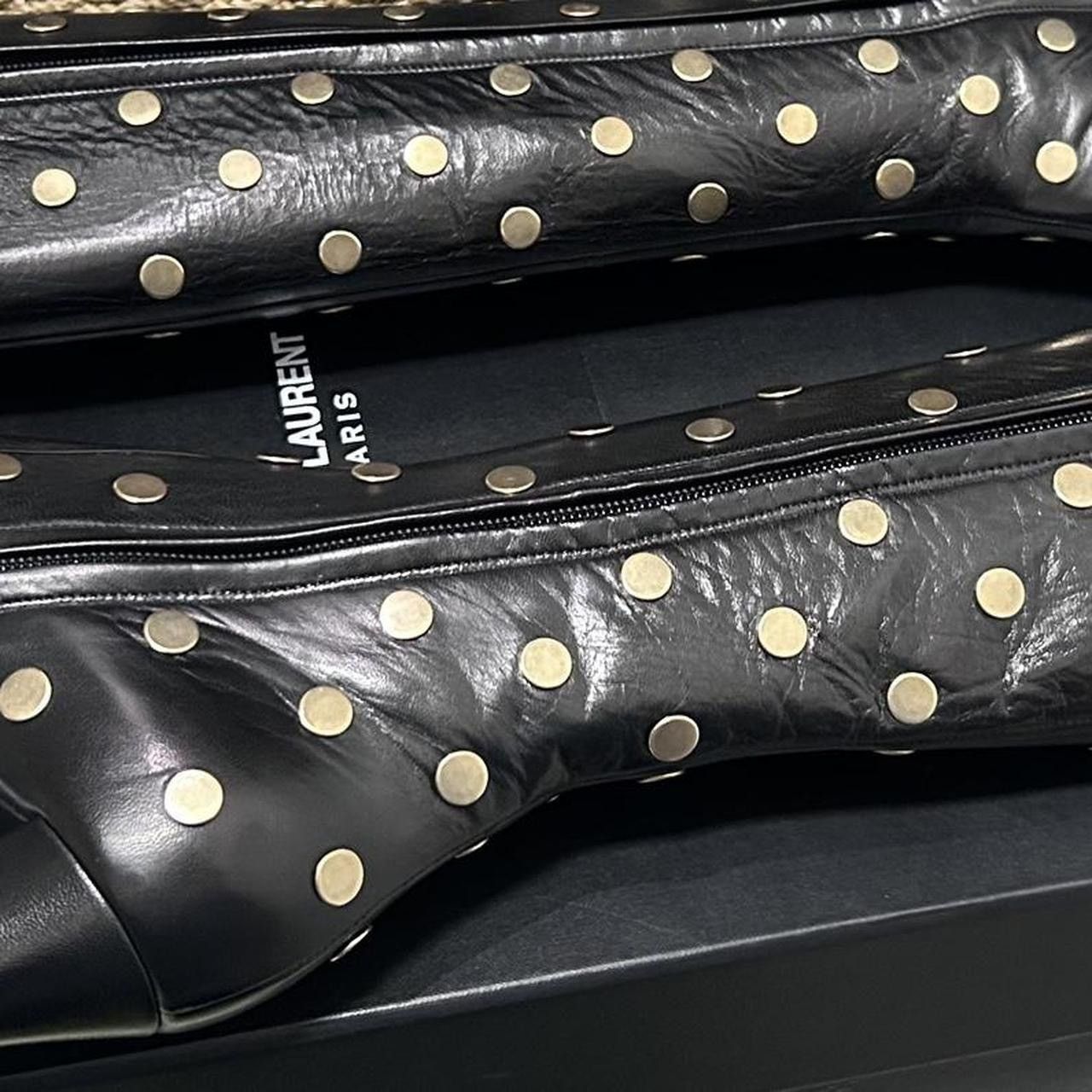 Saint Laurent Paris SAINT LAURENT Black knee-high Gold Stud leather boots Size US 9 / IT 39 - 18 Thumbnail