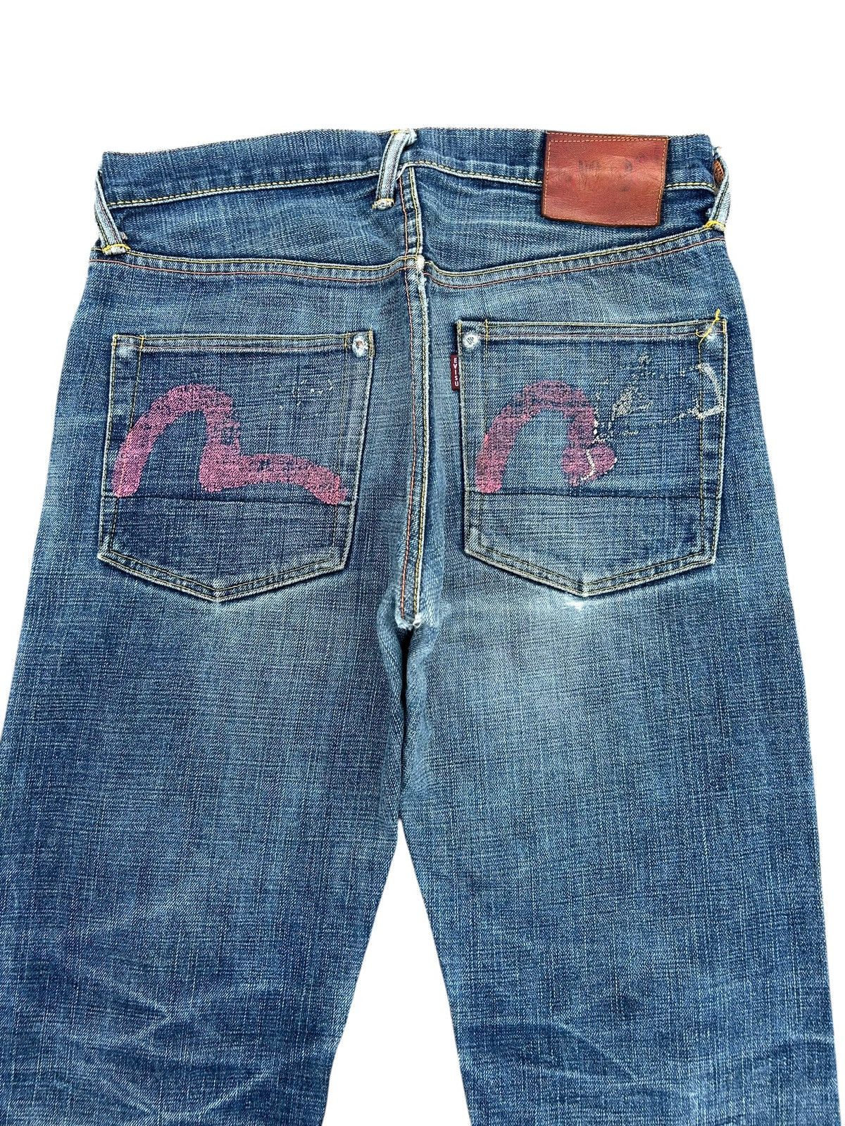 Kapital Thrashed Vintage Evisu Selvedge Denim Jeans Size US 32 / EU 48 - 9 Thumbnail