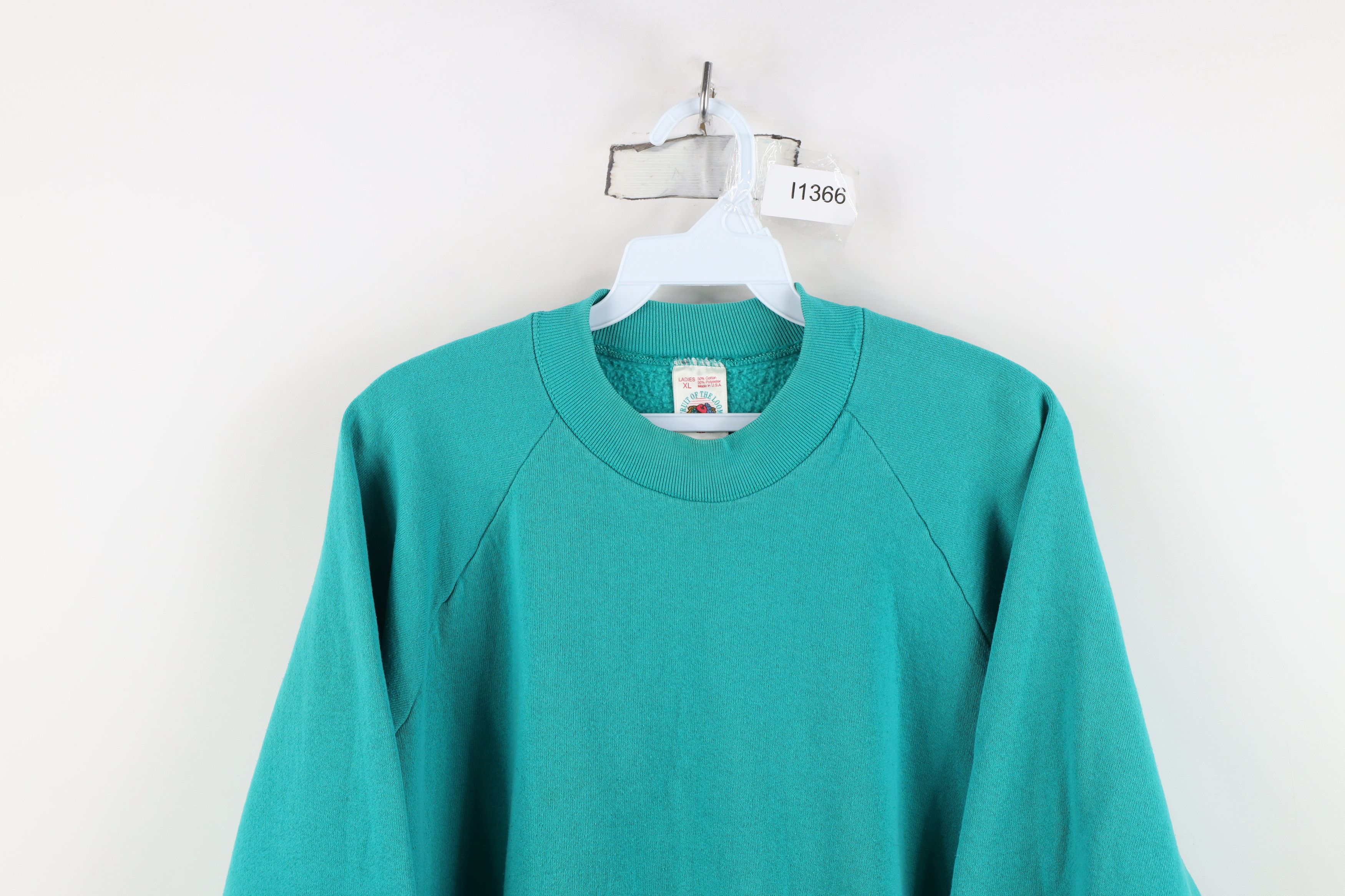 Vintage Vintage 90s Streetwear Heavy Crewneck Sweatshirt Teal USA Size XL / US 12-14 / IT 48-50 - 2 Thumbnail