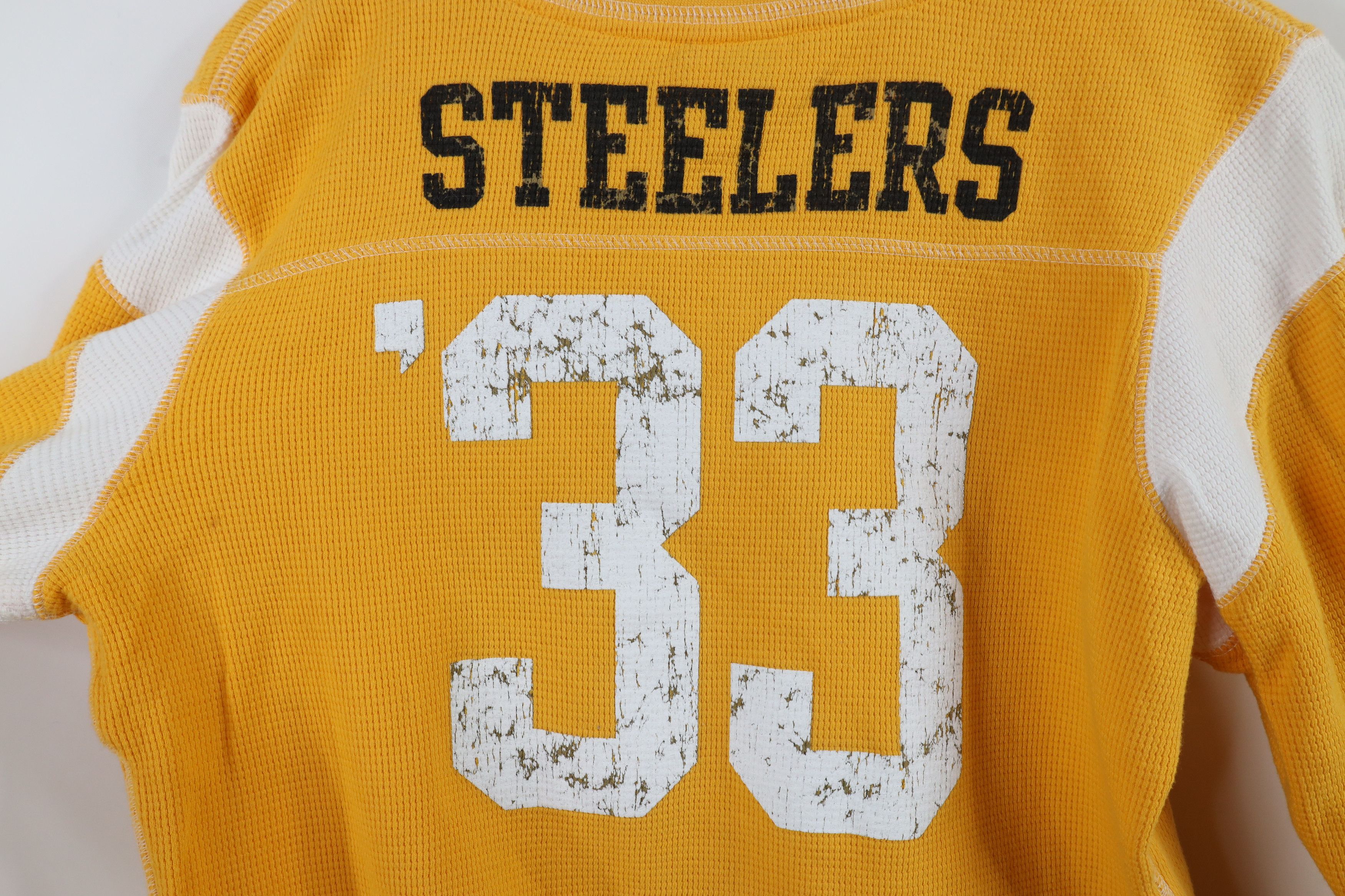 Reebok × Vintage Vintage Reebok Steelers Football Thermal Waffle Knit T-Shirt Size M / US 6-8 / IT 42-44 - 8 Thumbnail