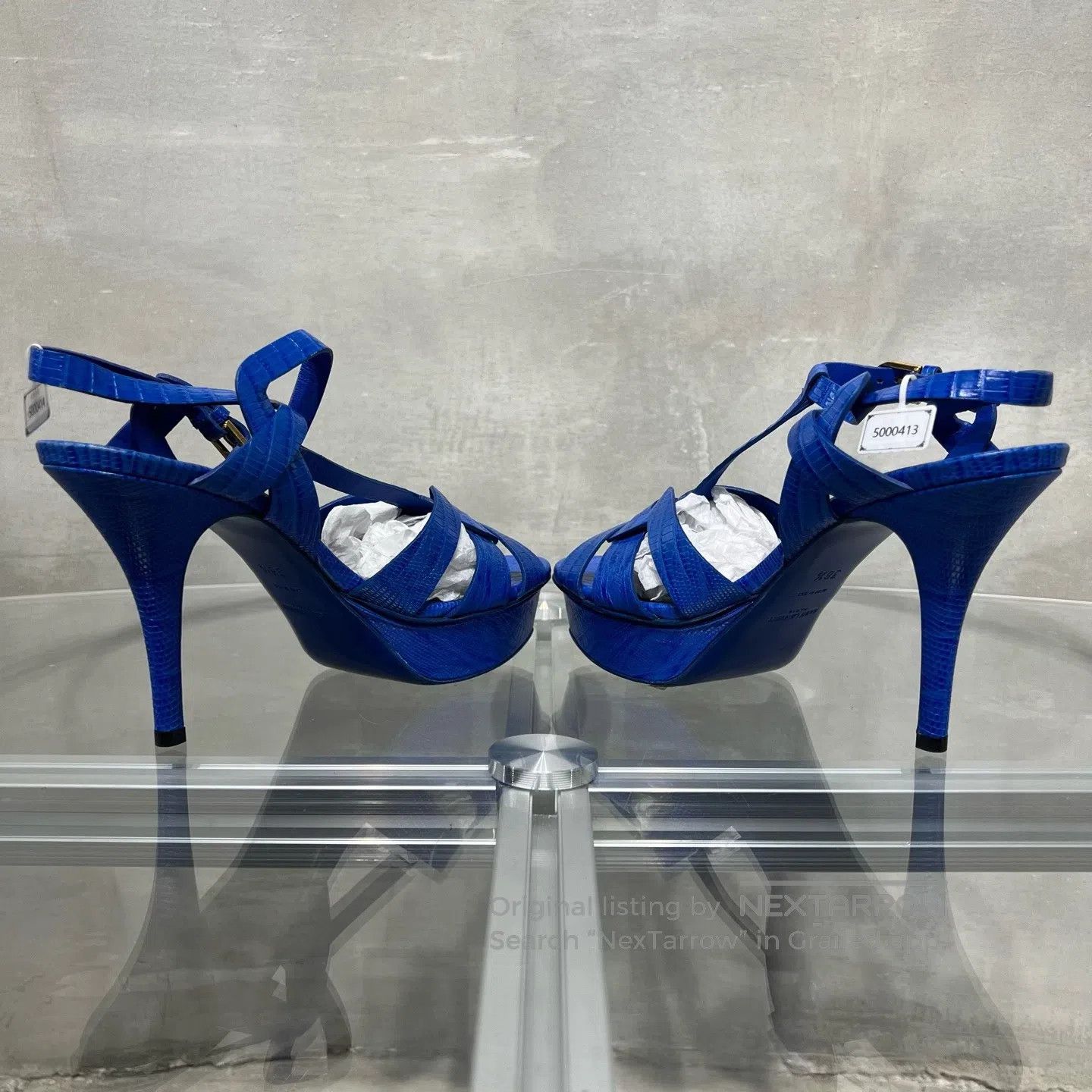 Saint Laurent Paris Saint Laurent Paris Ms.High-heeled Sandals, Blue Size US 8 / IT 38 - 5 Thumbnail