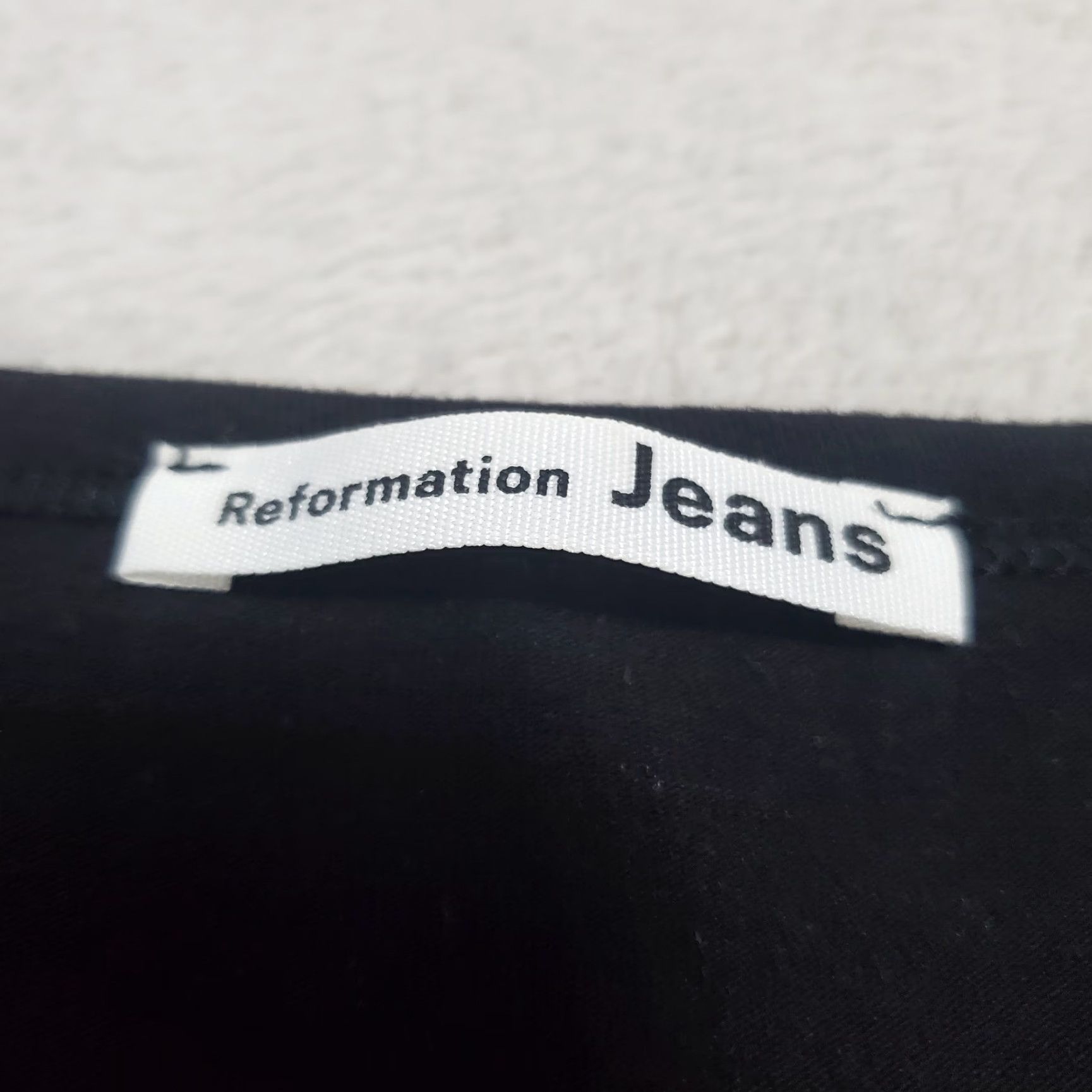 Reformation Reformation Jeans Dress Women XL Black Long Sleeve Organic Cotton Stretch Casual Size XL / US 12-14 / IT 48-50 - 3 Thumbnail