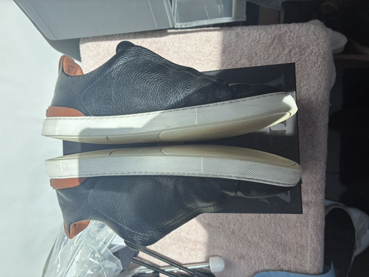 Ermenegildo Zegna Zegna black leather triple stitch uk 11.5 eu 45.5 Size US 12.5 / EU 45-46 - 3 Thumbnail