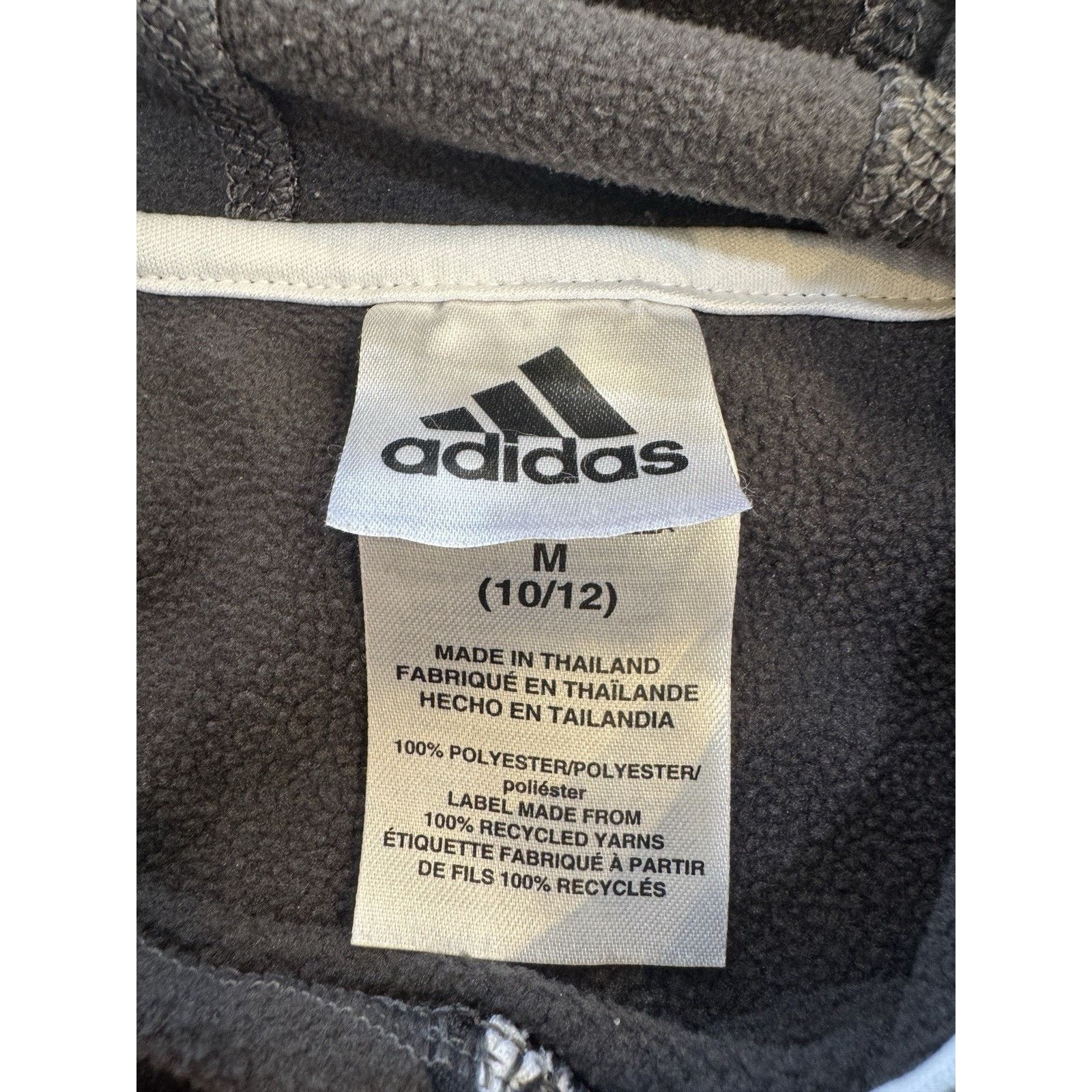 Adidas Boys Adidas Fleece Logo Gray Black Camo Hoodie M (10-12) Size US M / EU 48-50 / 2 - 8 Thumbnail