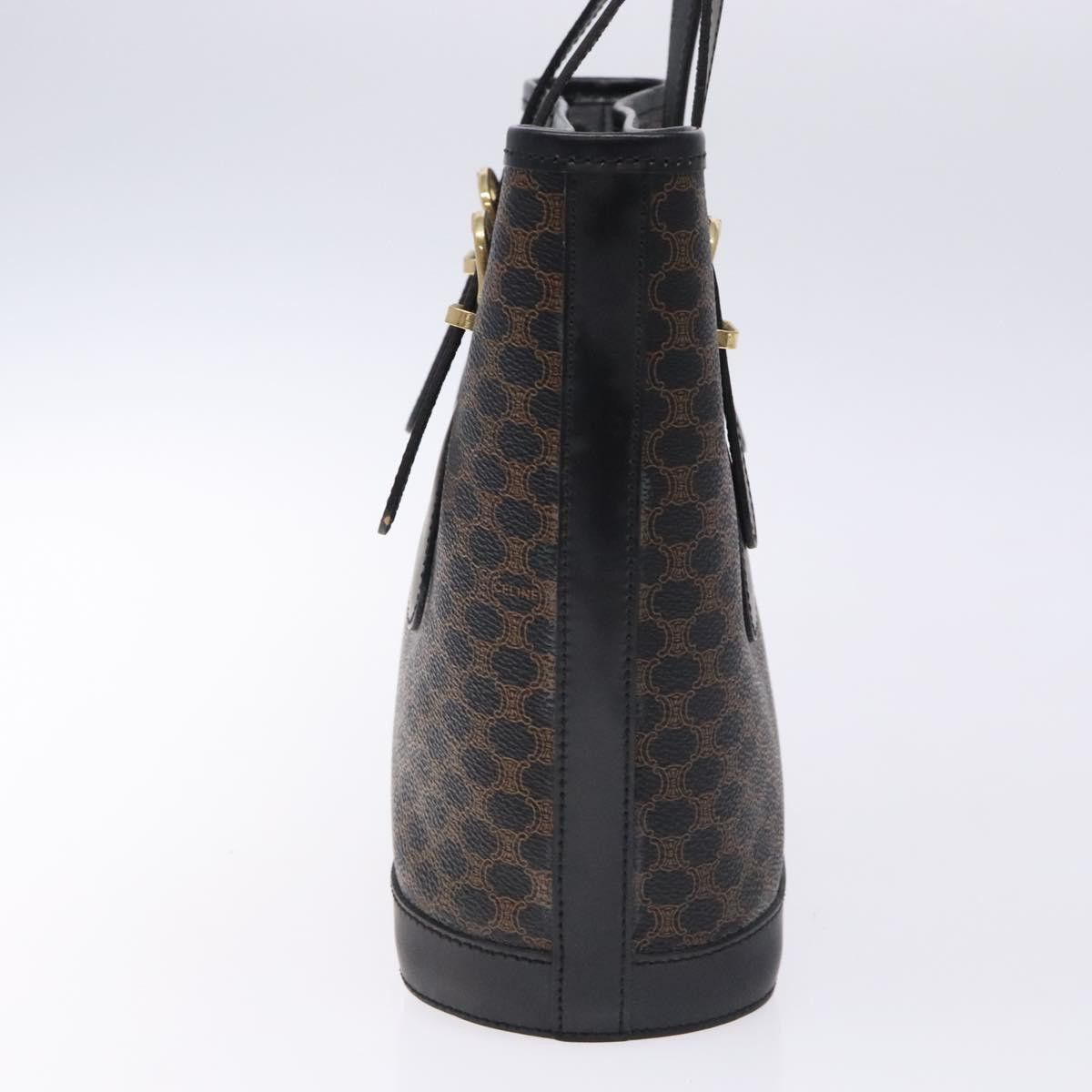 Celine CELINE Macadam Canvas Tote Bag Pvc Leather Black Gold Size ONE SIZE - 5 Thumbnail