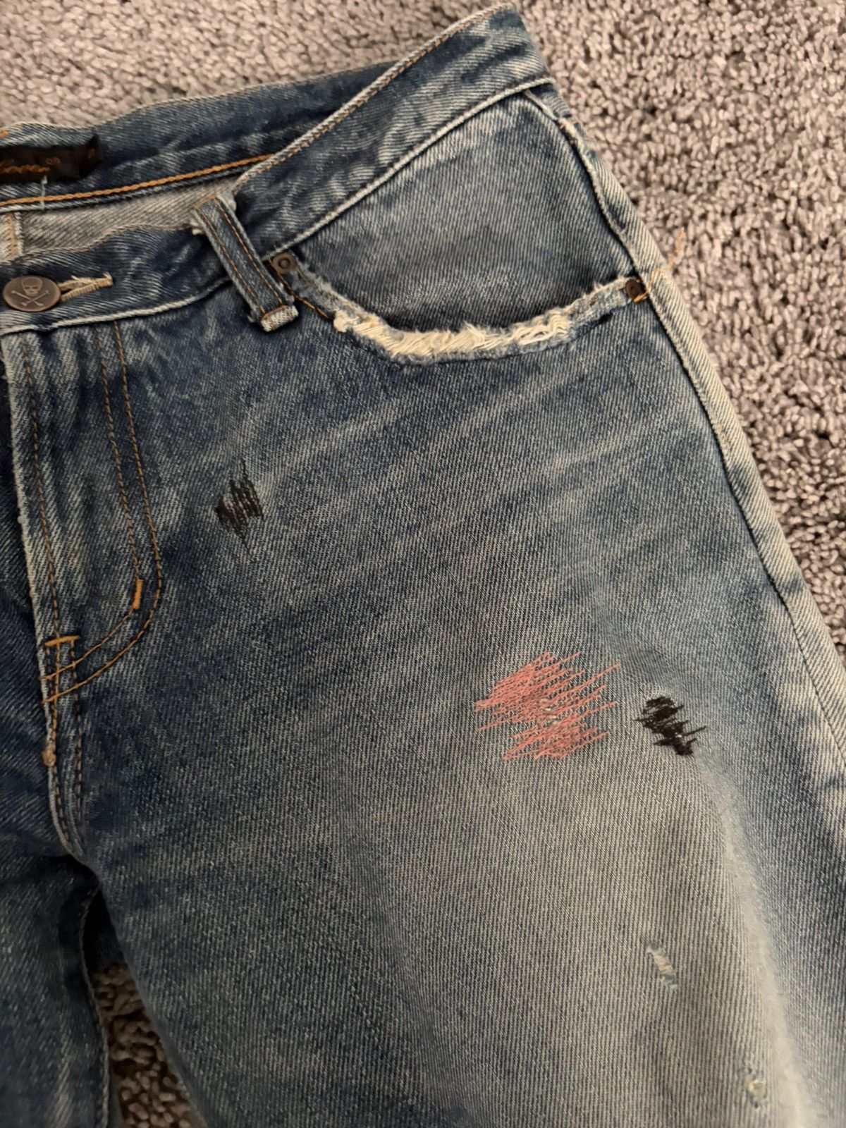 Undercover Undercover “But Beautiful” 58 Distressed Patchwork Denim Size US 29 - 4 Thumbnail