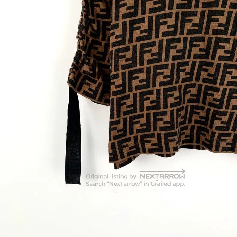 Fendi Fendi Dark brown logo letter all-over print cotton round n Size L / US 10 / IT 46 - 4 Thumbnail