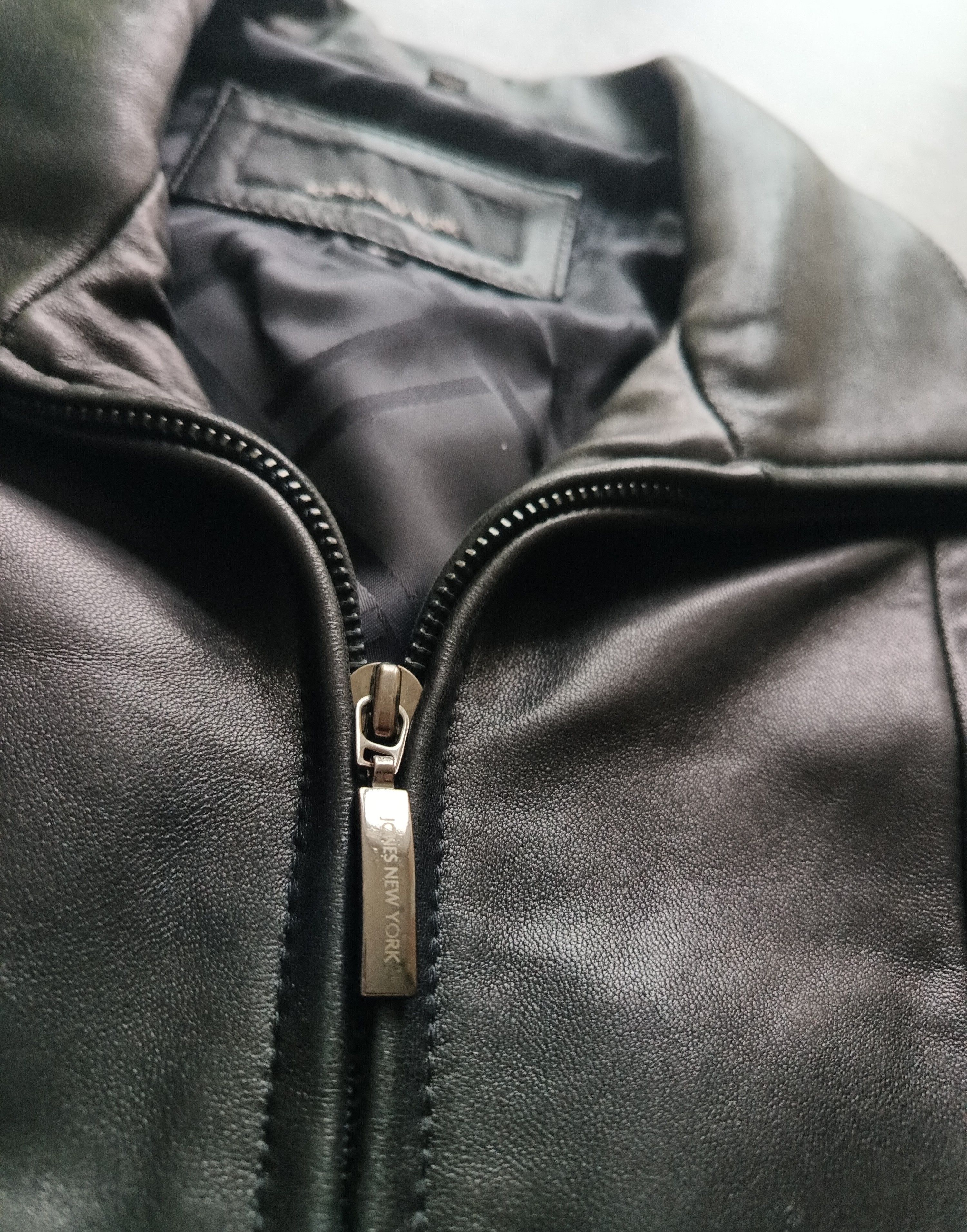Jones New York Vintage Faded Leather Jacket Size L / US 10 / IT 46 - 4 Thumbnail