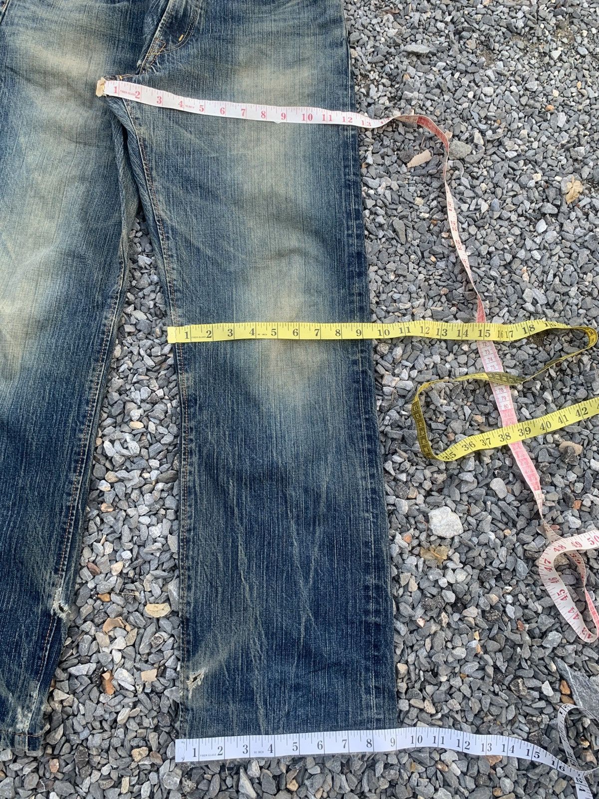 Kapital VINTAGE EDWIN 505z FADED & RUSTY SELVEDGE DISTRESSED DENIM Size US 30 / EU 46 - 20 Thumbnail