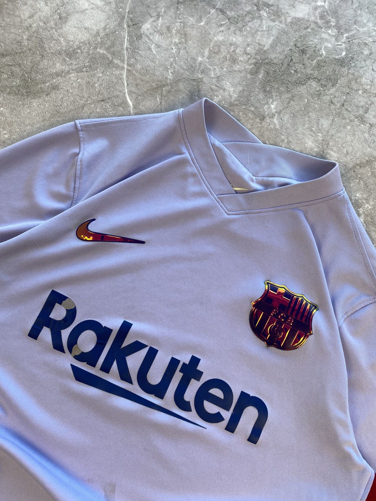 Nike × Vintage Rare Nike FC Barselona 2021/2022 Away Soccer Jersey Size US L / EU 52-54 / 3 - 3 Thumbnail