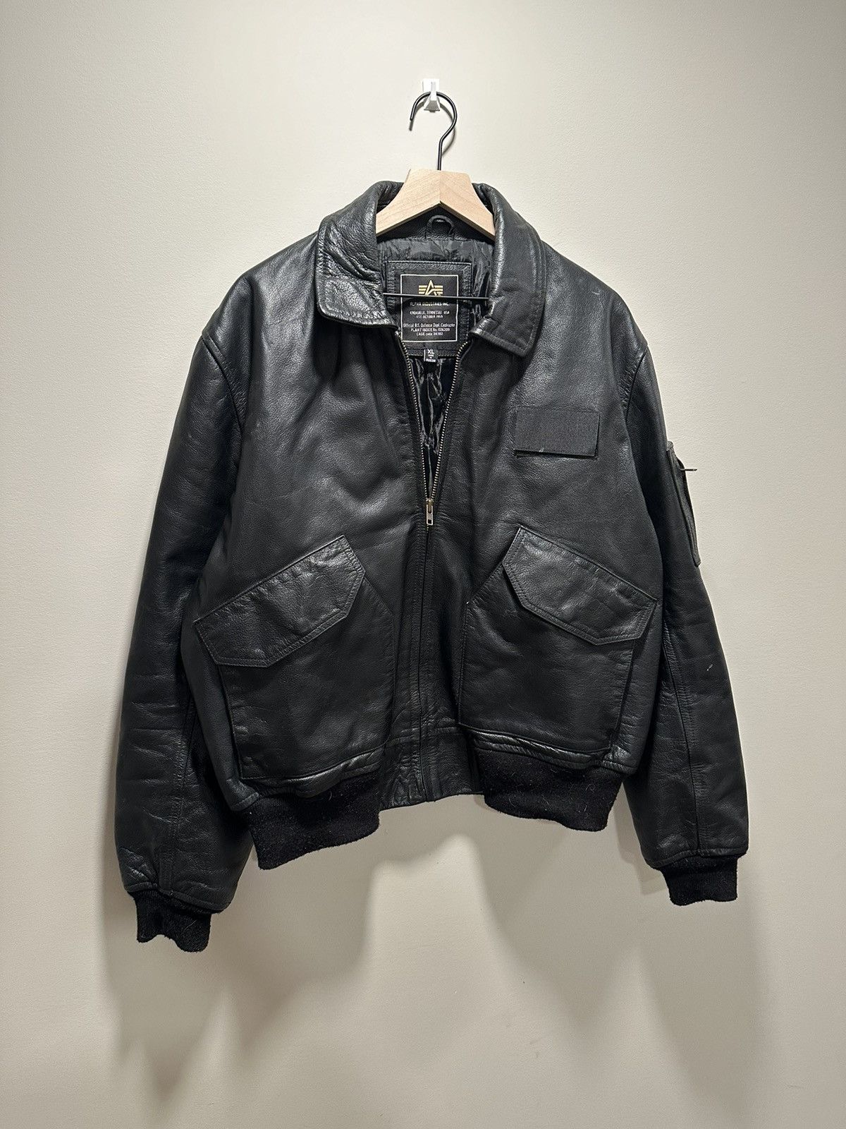 Alpha Industries Alpha Industries Leather Jacket Bomber Black RARE Size US L / EU 52-54 / 3 - 4 Thumbnail
