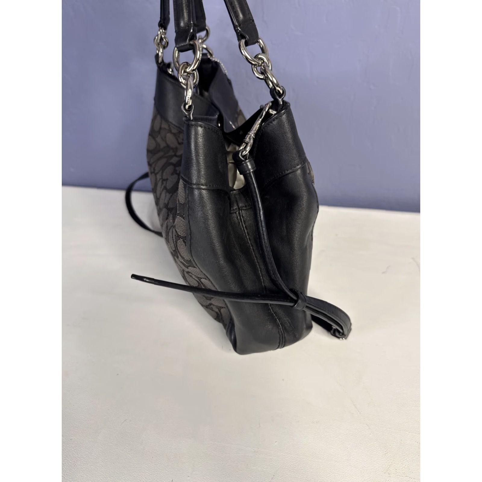 Coach Coach Bag Small Lexi F29548 Canvas Black Gray Jacquard Crossbody Leather Purse Size ONE SIZE - 6 Thumbnail
