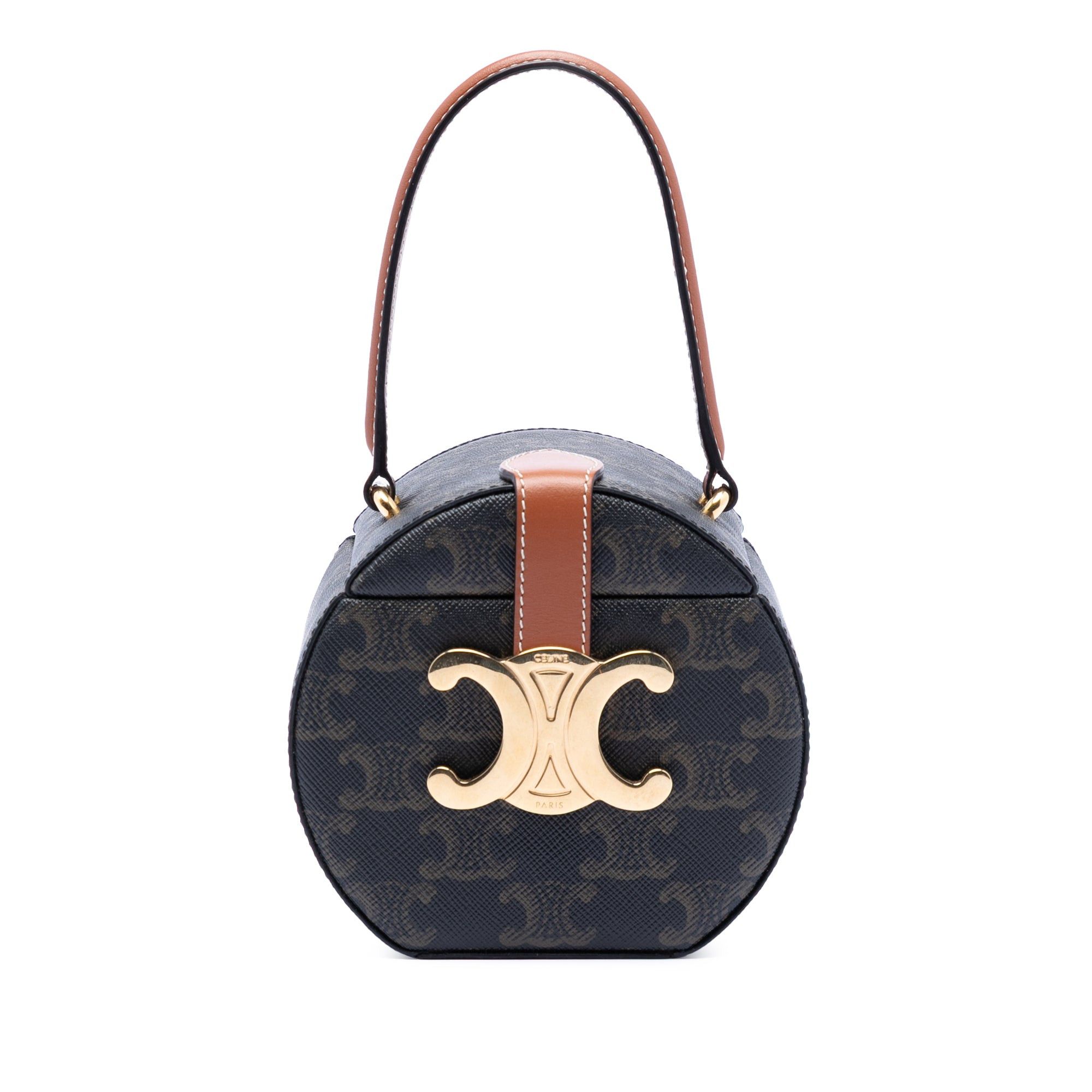 Celine Triomphe Coated Canvas Round Box Handbag Size ONE SIZE - 1 Thumbnail