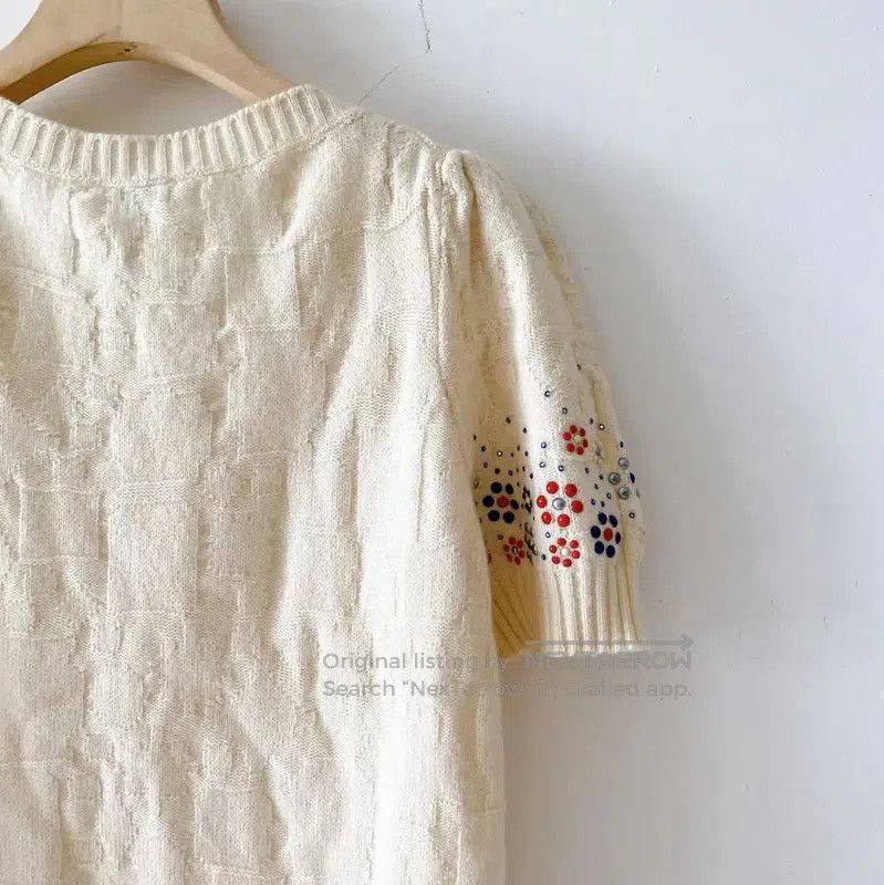 Chanel Chanel Spring Autumn Beige Cashmere Knit Short Sleeve T-shi Size M / US 6-8 / IT 42-44 - 6 Thumbnail