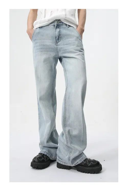 Japanese Brand × Jean Simple casual light blue washed flared jeans trend Size US 32 / EU 48 - 4 Thumbnail