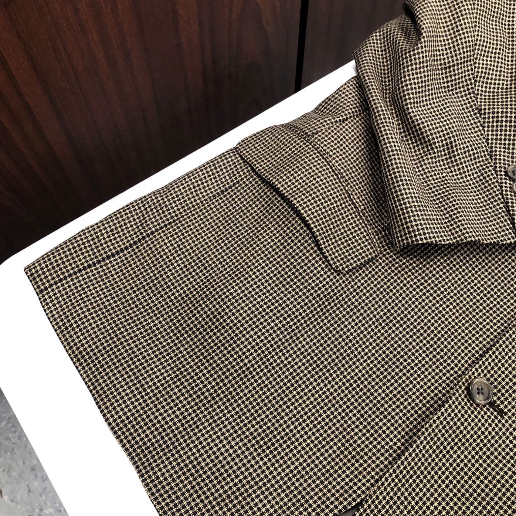 Jack Victor VINTAGE Jack Victor Montreal Blazer Mens 46R Beige Plaid Wool Silk Sport Coat Jacket Size 46R - 7 Thumbnail
