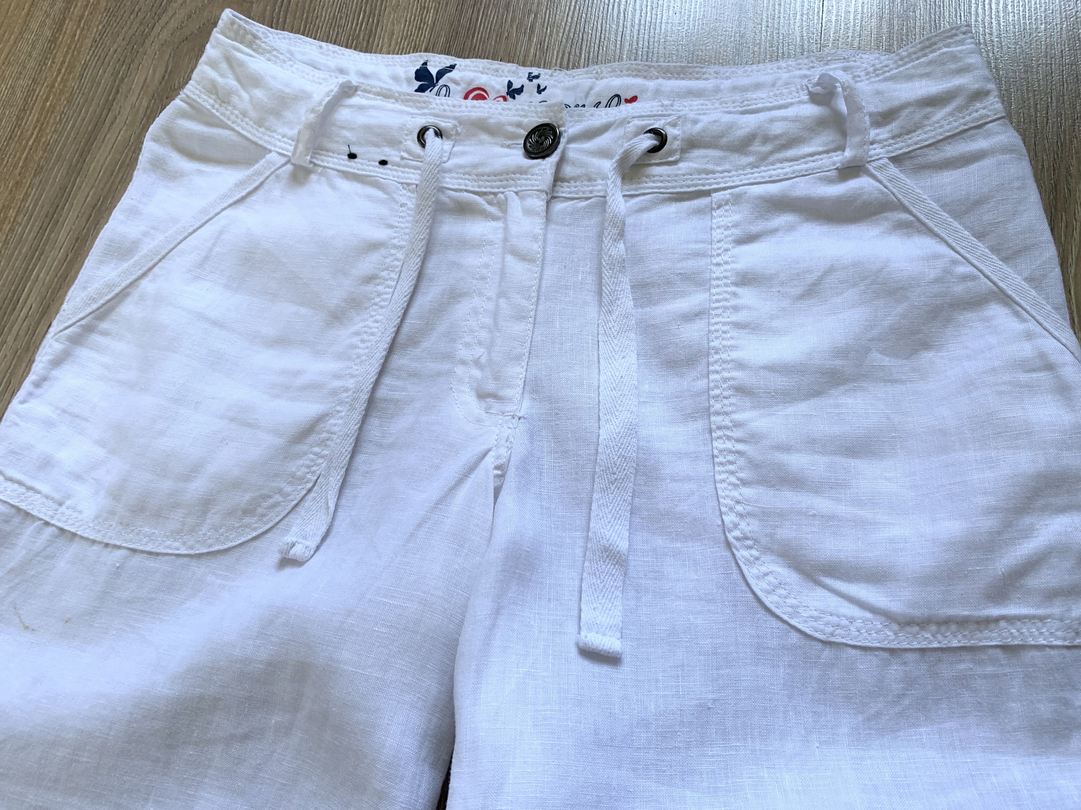Designer Atmosphere Womens White Linen Pants Bell Bottom Size 28" / US 6 / IT 42 - 4 Thumbnail