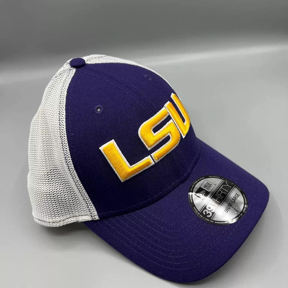 New Era LSU Tigers Trucker Hat Men M-L Stretch Fitted Cap New Size ONE SIZE - 3 Thumbnail