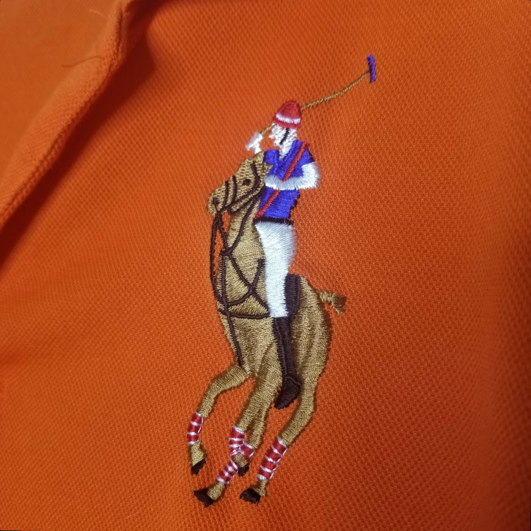 Ralph Lauren VINTAGE Ralph Lauren Polo Rugby L Orange BIG PONY #4 RL Polo Shirt Men L Click to Relax Size US L / EU 52-54 / 3 - 2 Thumbnail