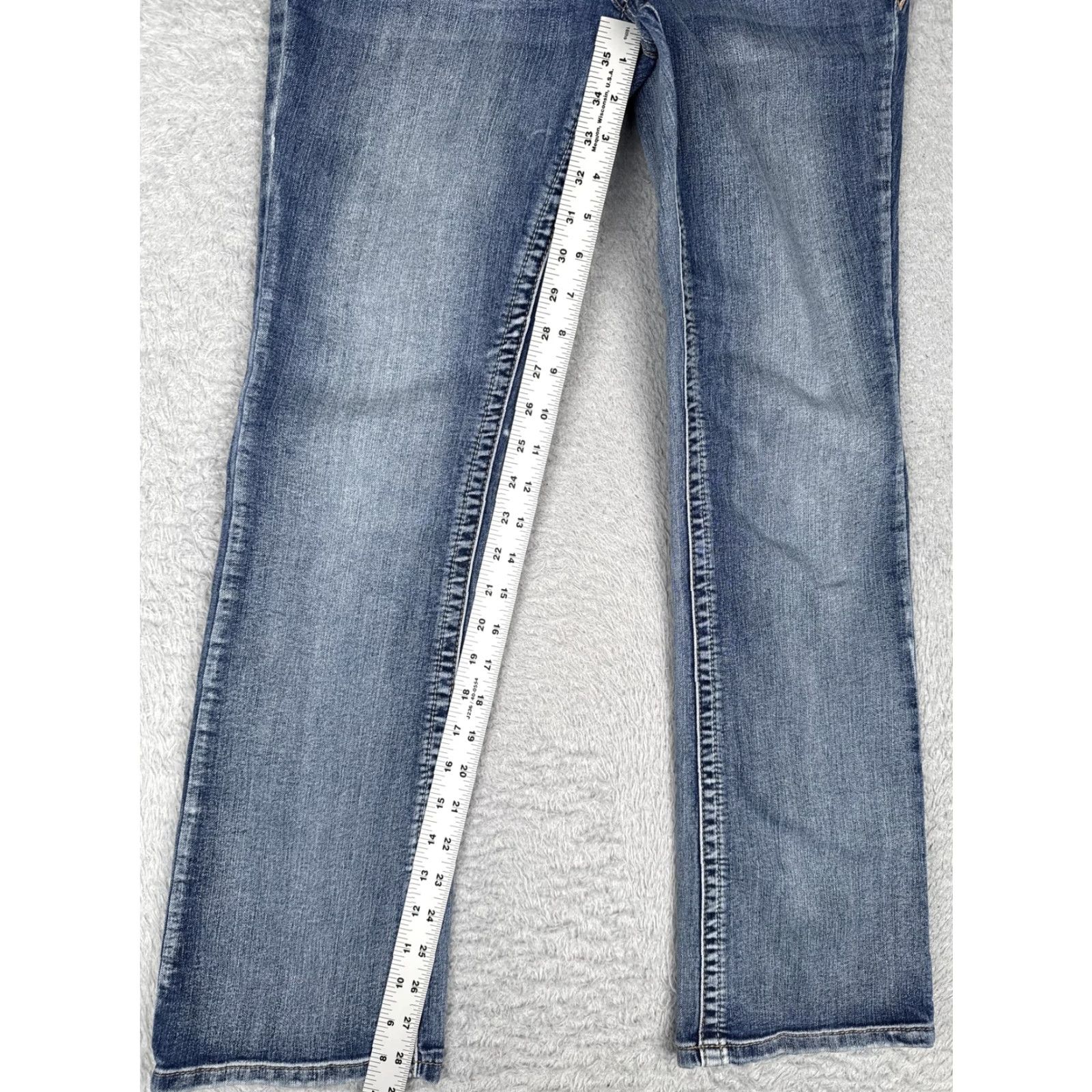Vintage Maurices Jeans Womens 7/8 Short Blue Medium Wash Bootcut Stretch Denim 29x29 Mens? Size 28" / US 6 / IT 42 - 7 Thumbnail