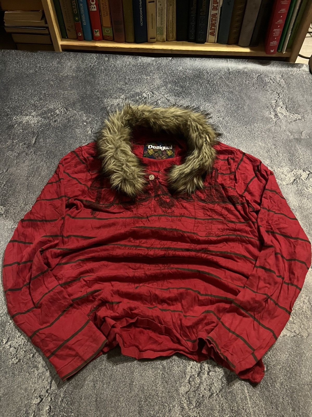 Vintage Archive Red Distressed Long Shirt / Vintage Japanese Vibe 90 Size US L / EU 52-54 / 3 - 1 Thumbnail